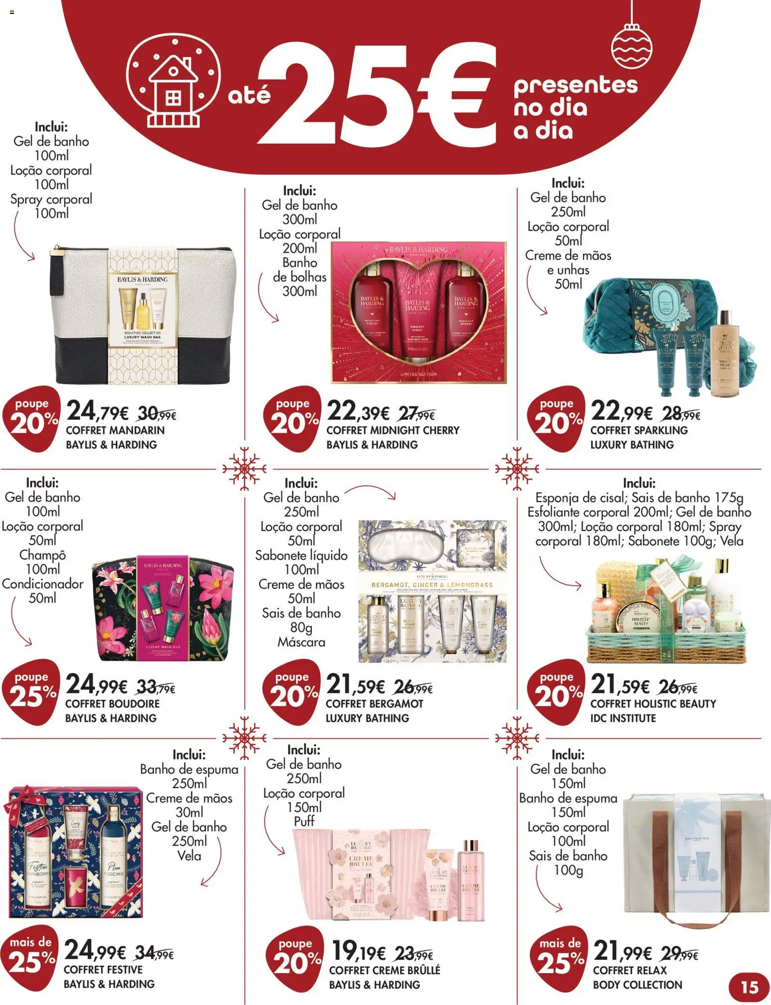 Pingo Doce Bem Estar Natal Lojas │ válido de 18.11.2025 | Página: 15 | Produtos: Condicionador, Sabonete líquido, Gel de banho, Creme