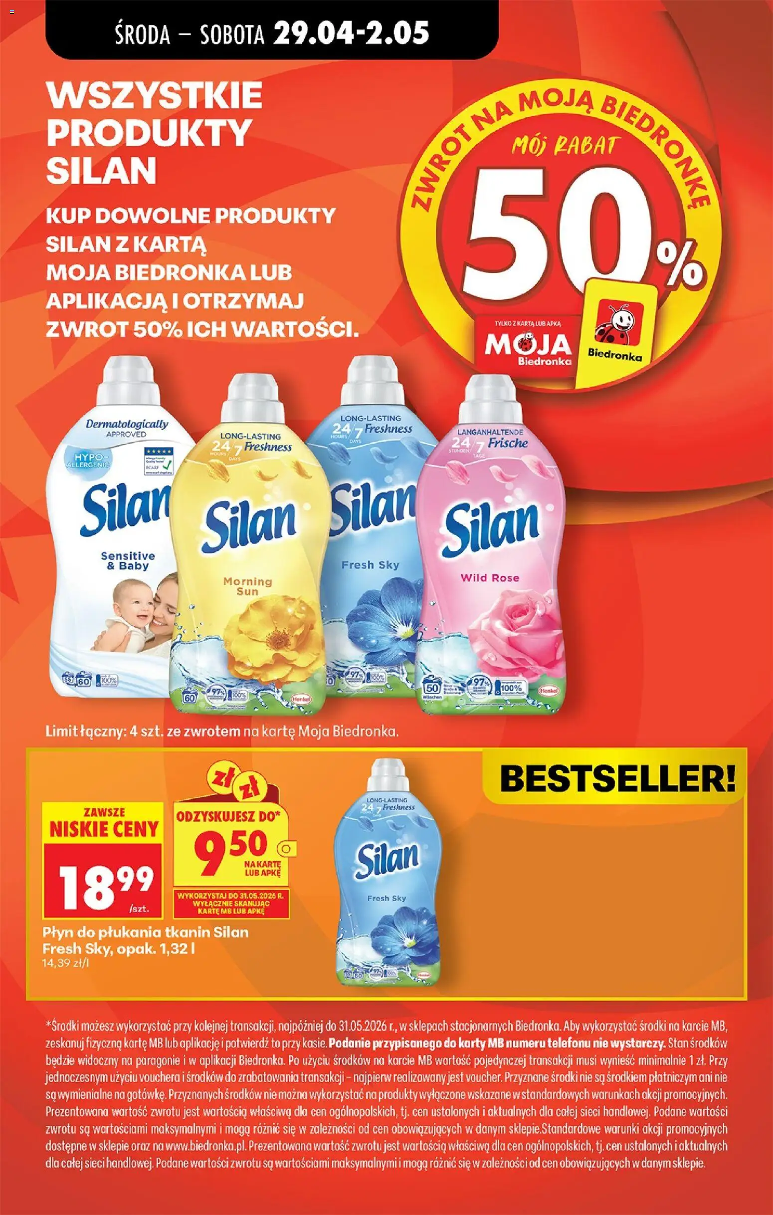 Biedronka Polsko leták - Codziennie niskie ceny od 29.04.2026 | Strana: 45 | Produkty: Silan, Karty, Stan