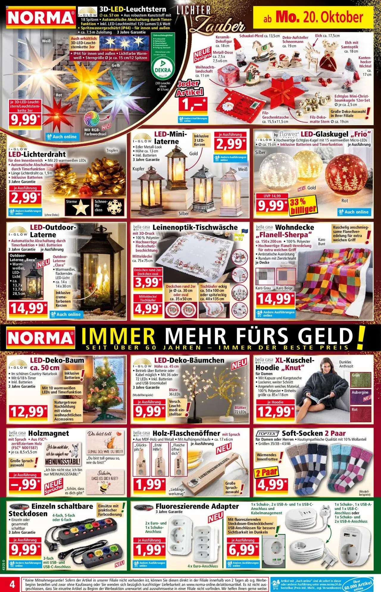 Norma Prospekt 	 – gültig ab 20.10.2025 | Seite: 4 | Produkte: Adapter, Batterien, Pils, Creme