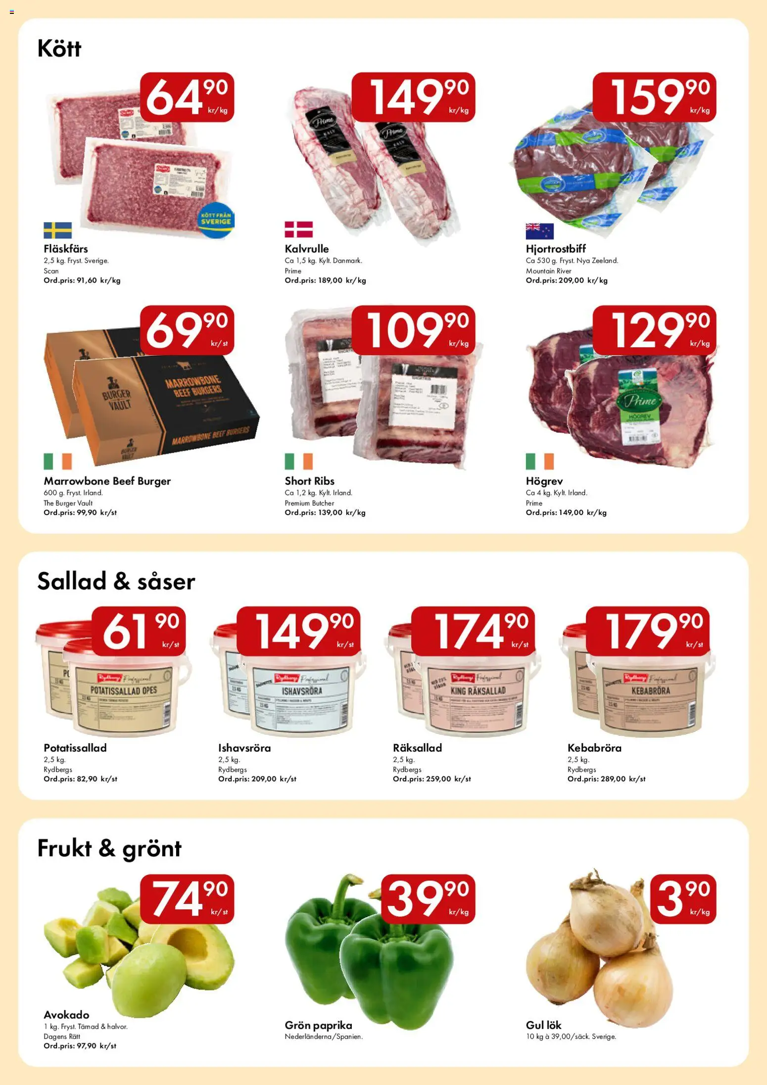 Hypermarkety reklamblad aktuell från 06.04.2026 | Sida: 2 | Produkter: Potatissallad, Gul lök, Sallad, Grön paprika