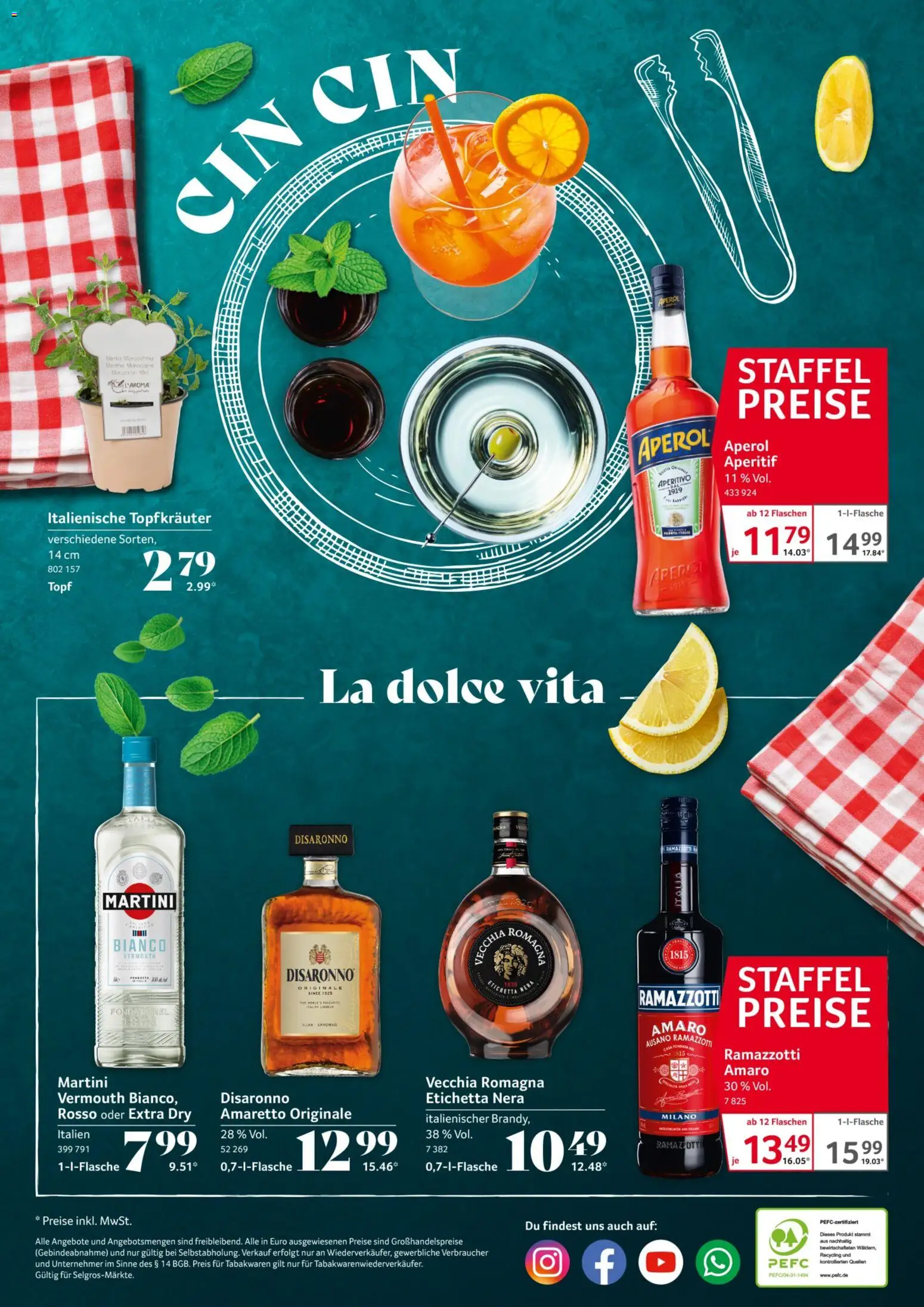 Selgros Gastronomie – gültig ab 22.01.2026 | Seite: 12 | Produkte: Martini, Aperol, Ramazzotti