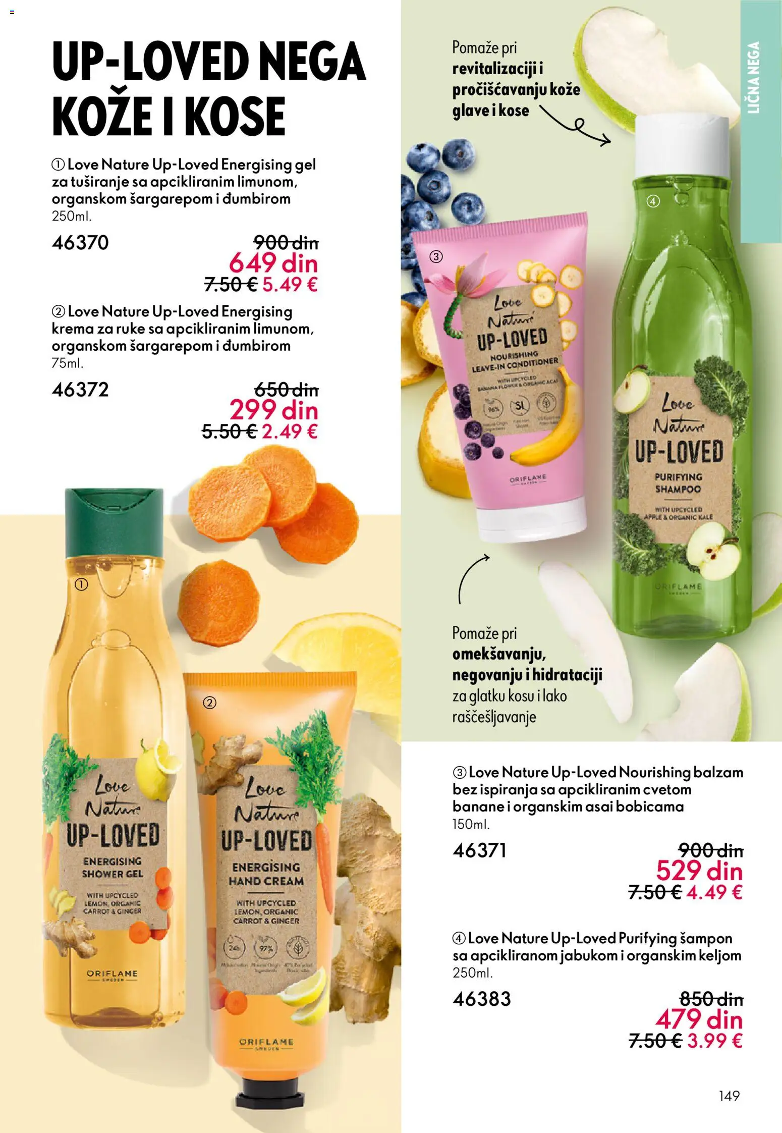 Oriflame katalog - važi od 19.11.2025 | Strana: 149 | Proizvode: Šampon, Balzam, Krema, Gel za tuširanje