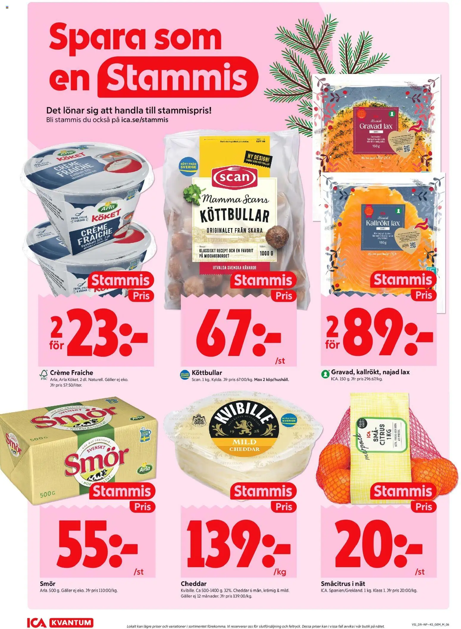 ICA Kvantum reklamblad aktuell från 15.12.2025 | Sida: 6 | Produkter: Köttbullar, Cheddar, Creme fraiche, Sallad