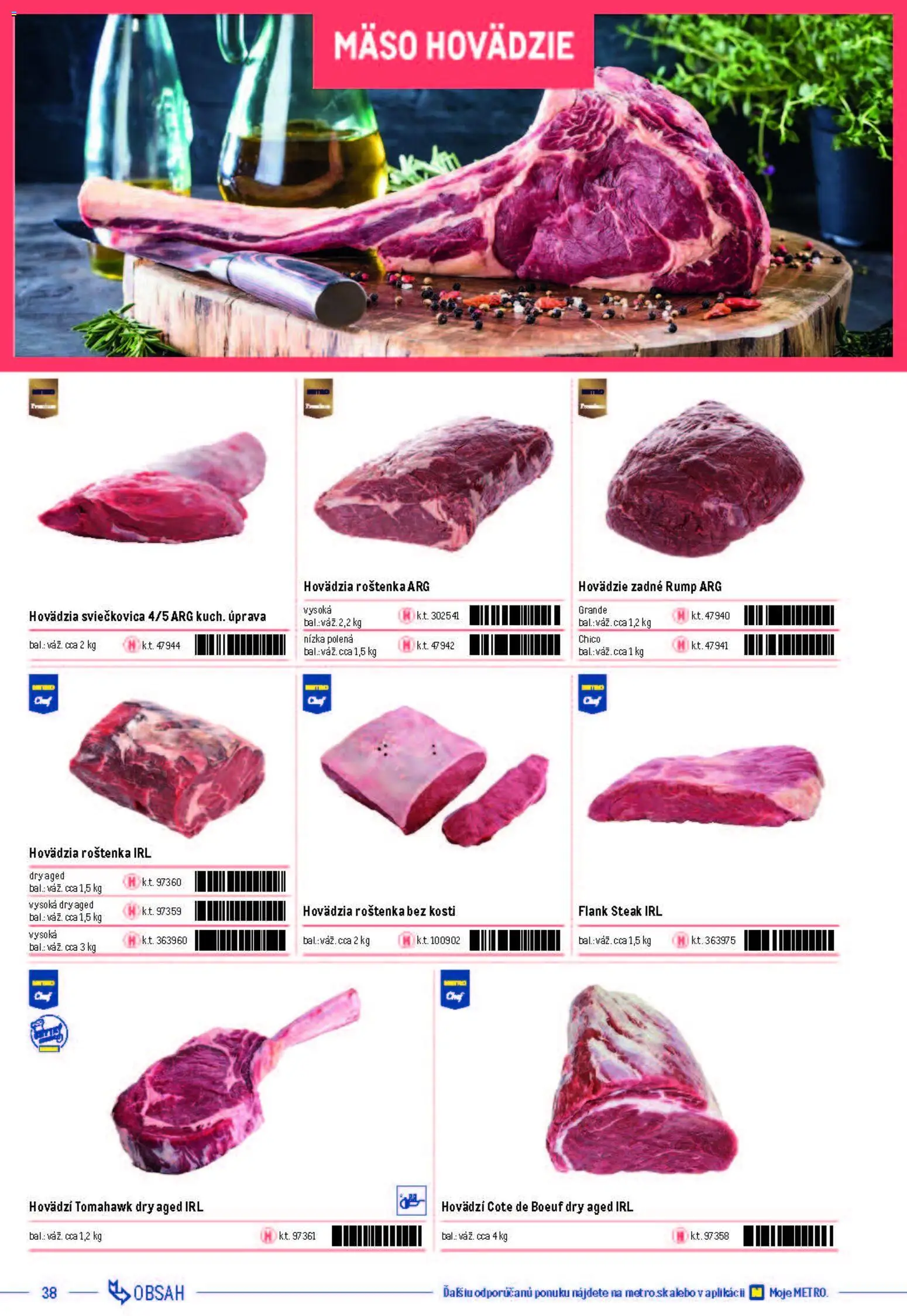 Nové Metro akcie – leták je platný od 05.12.2025 | Strana: 38 | Produkty: Steak
