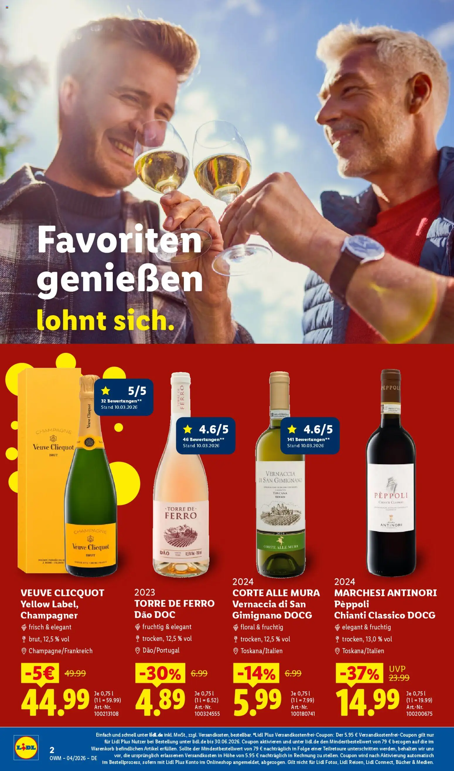 Lidl Německo leták - Wein & Spirituosen od 01.04.2026 | Strana: 2 | Produkty: Champagne