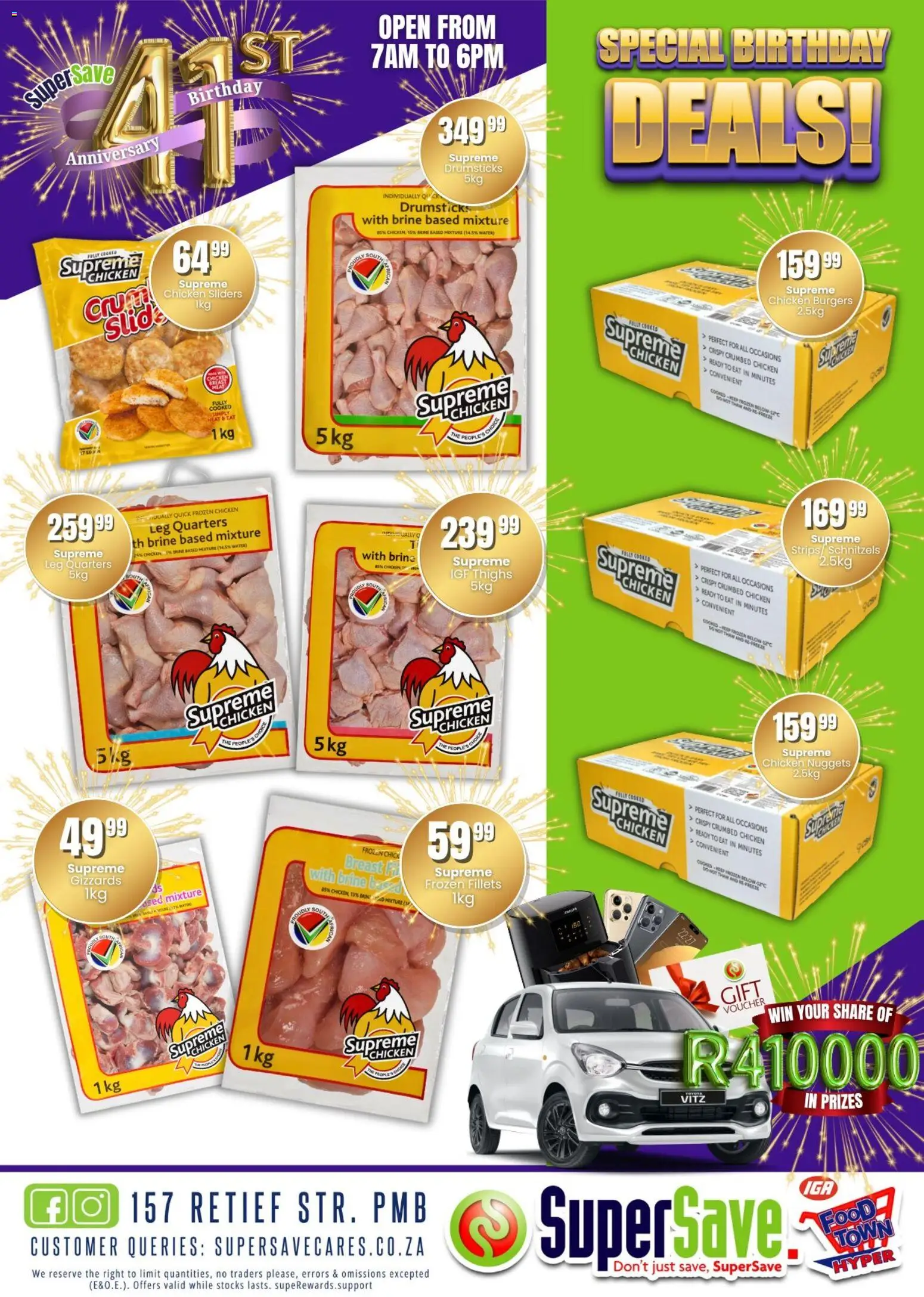New Super Save catalogue – valid from 25.10.2025 | Page: 1 | Products: Chicken, Burgers, Water