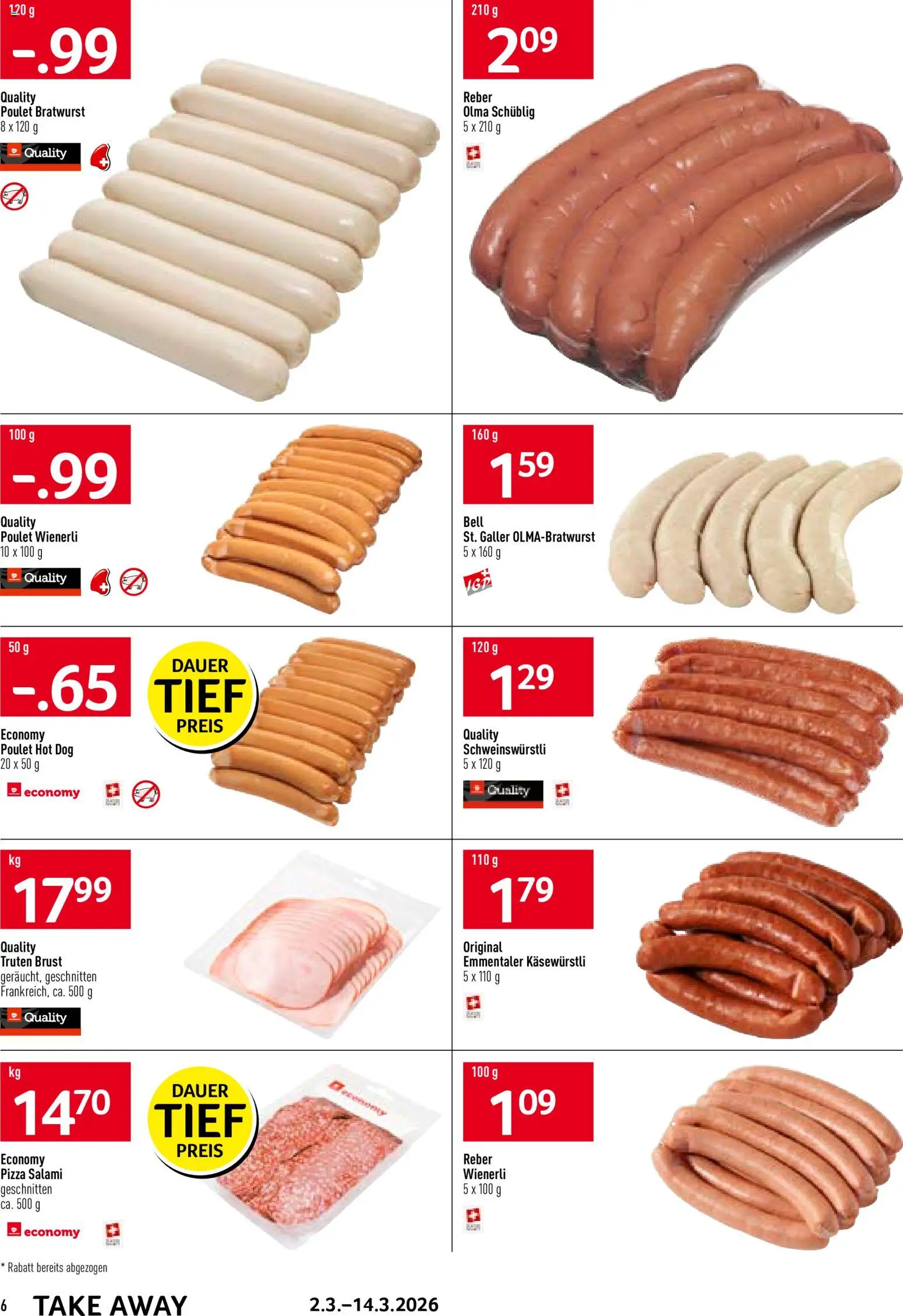 Prodega Aktionen Take Away – gültig ab 02.03.2026 | Seite: 6 | Produkte: Salami, Pizza