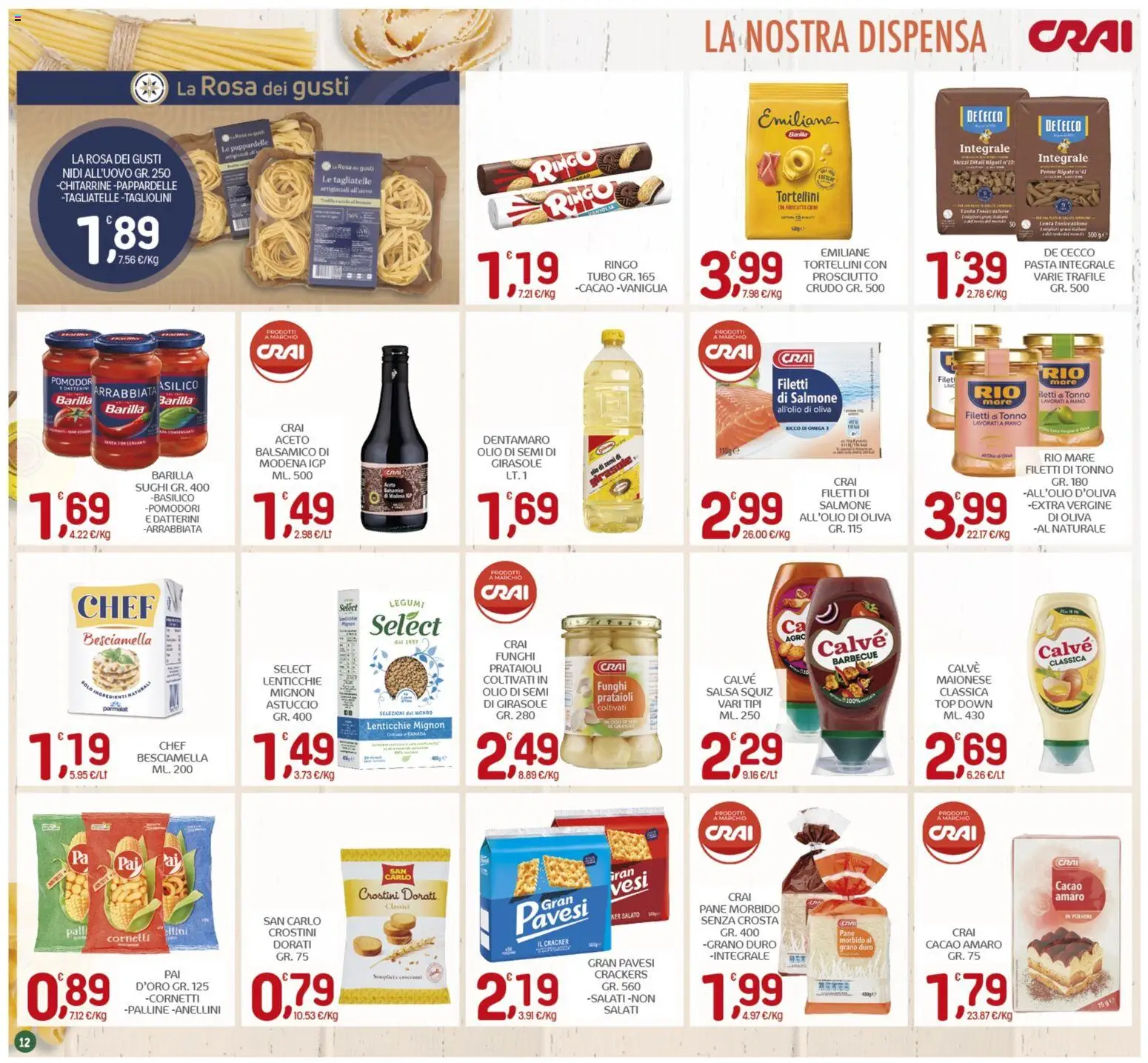 Volantino CRAI del 22.01.2026 | Pagina: 12 | Prodotti: Legumi, Pane, Salsa, Crackers