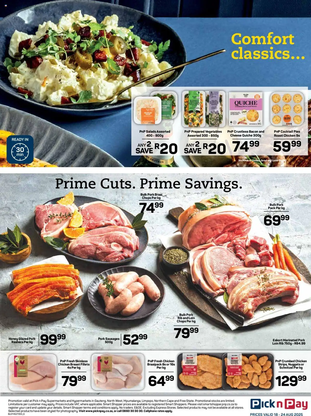 Pick n Pay Inland provinces - Weekly Specials │ valid from 18.08.2025 | Page: 6 | Products: Cheese, Chicken, Pork, Vegetables