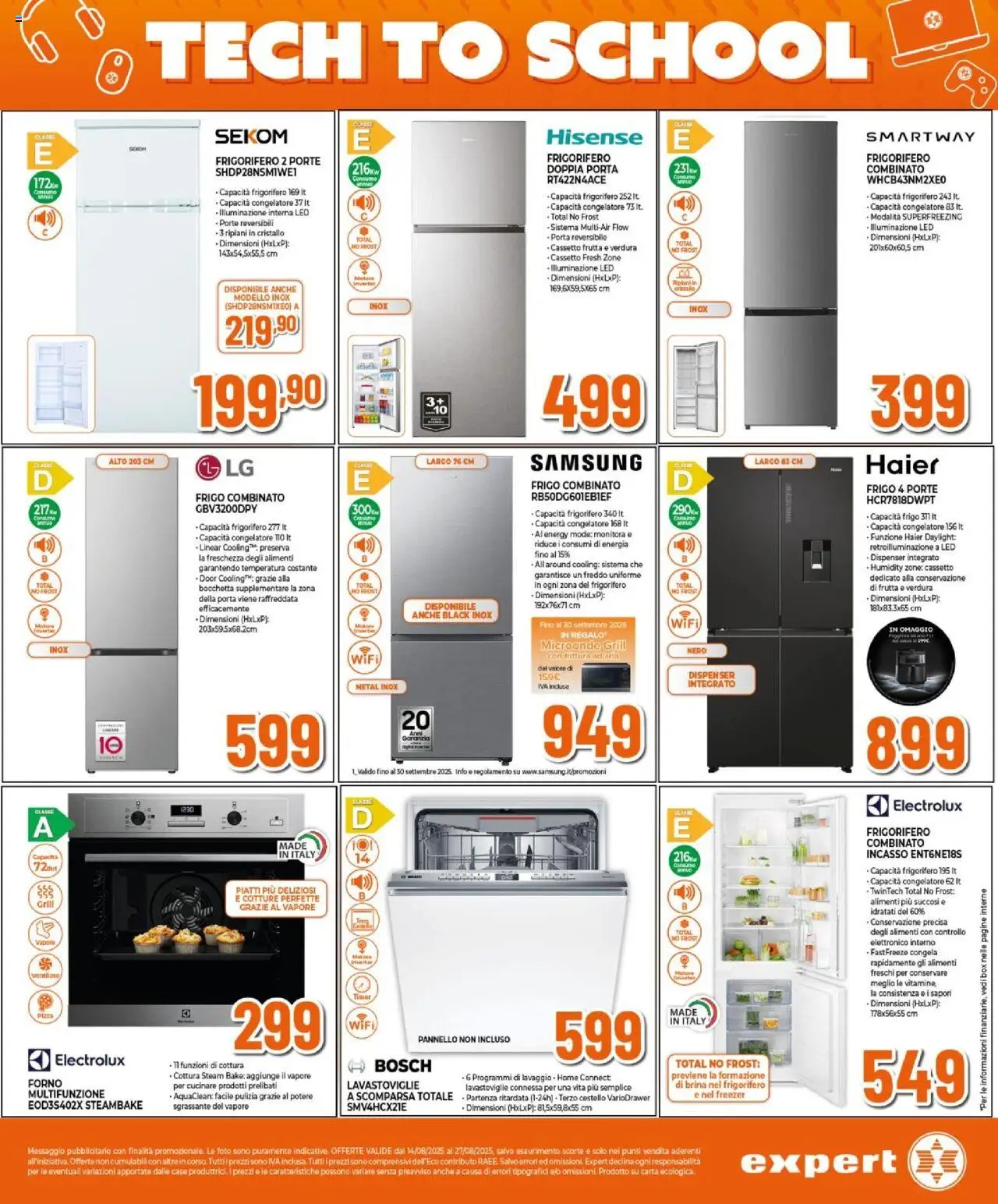 Volantino Expert del 14.08.2025 | Pagina: 26 | Prodotti: Microonde, Frutta, Freezer, Frigorifero