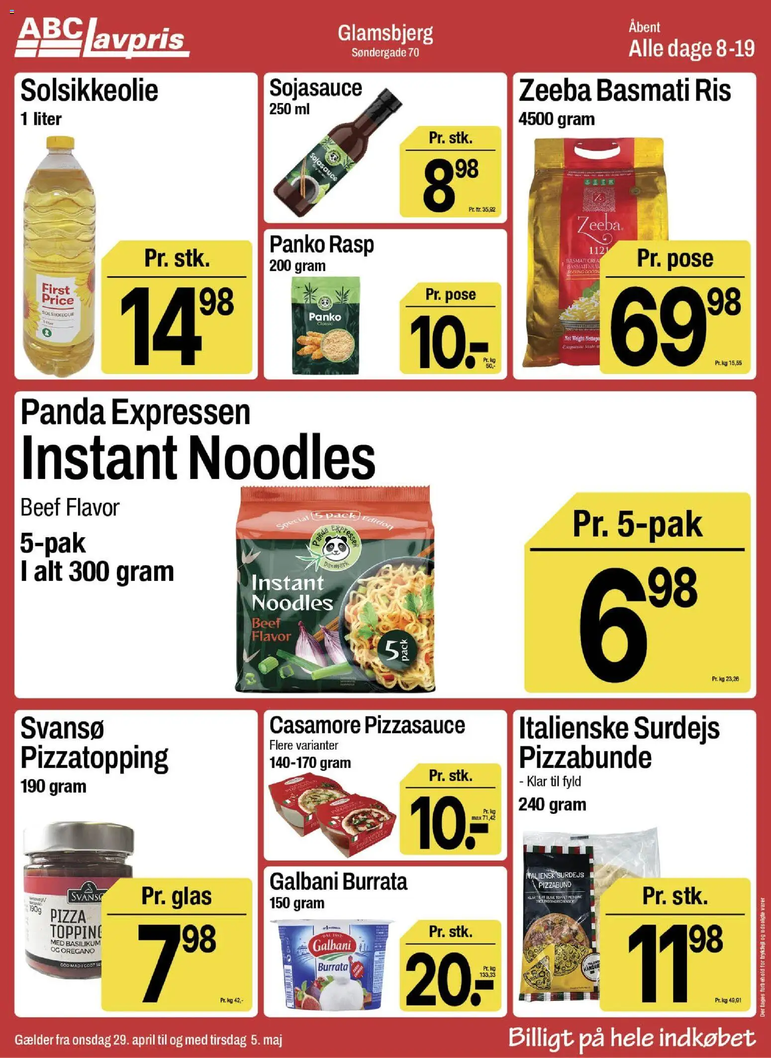 Abc Lavpris tilbudsavis – gyldig fra 29.04.2026 | Side: 9 | Produkter: Rasp, Ris, Oregano, Basilikum