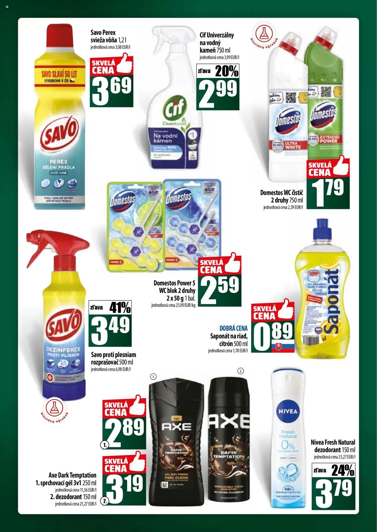 COOP Jednota široká ponuka │ platný od 17.07.2025 | Strana: 60 | Produkty: Dezodorant, Wc blok, Cif, Domestos