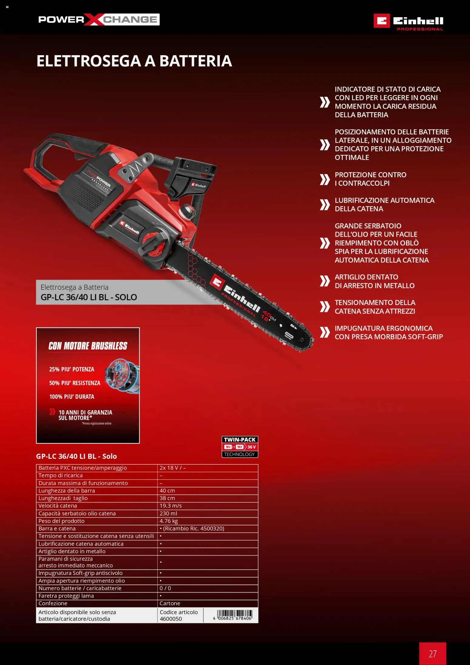 Volantino Einhell del 17.03.2026 | Pagina: 29 | Prodotti: Presa, Batteria, Batterie, Caricabatterie