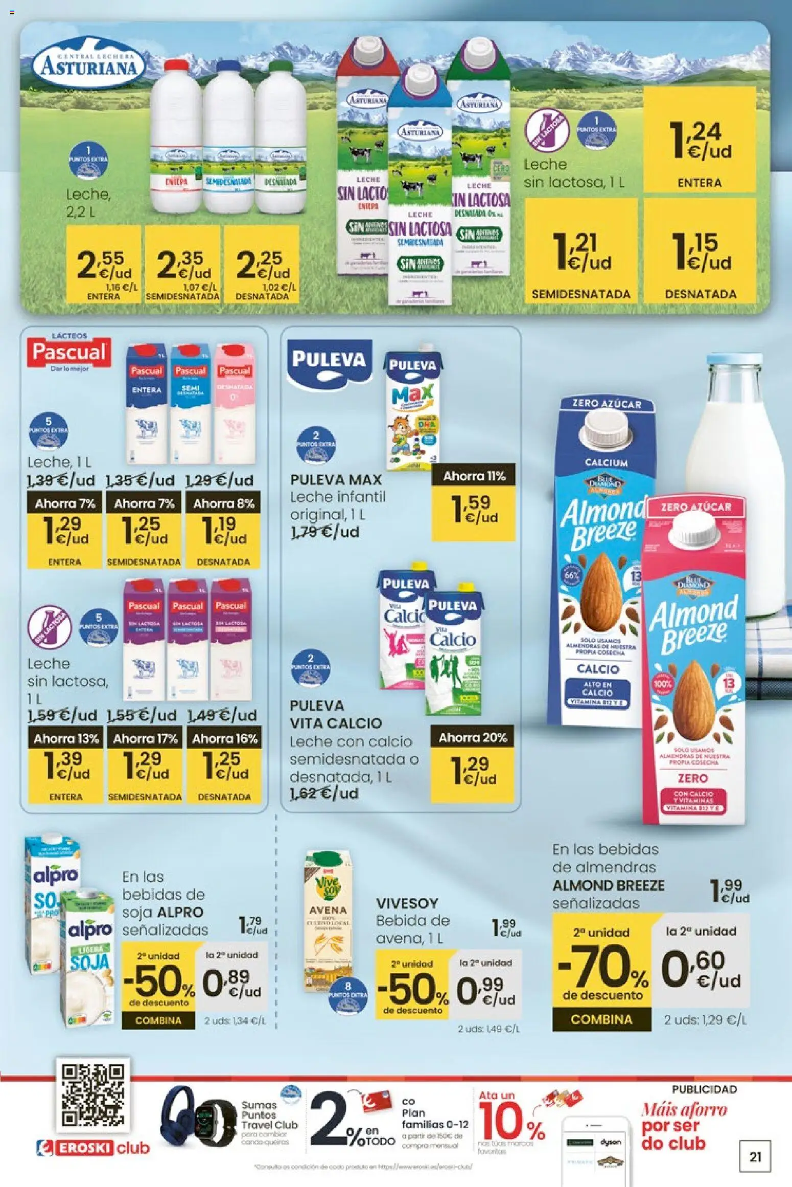 Eroski - Entroido do aforro │ válido desde el 29.01.2026 | Página: 21 | Productos: Leche entera, Leche