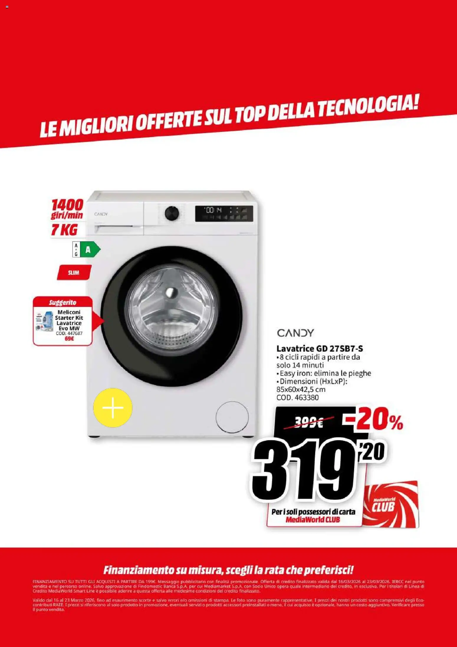 Volantino Media World del 16.03.2026 | Pagina: 46 | Prodotti: Top, Lavatrice, Stampa