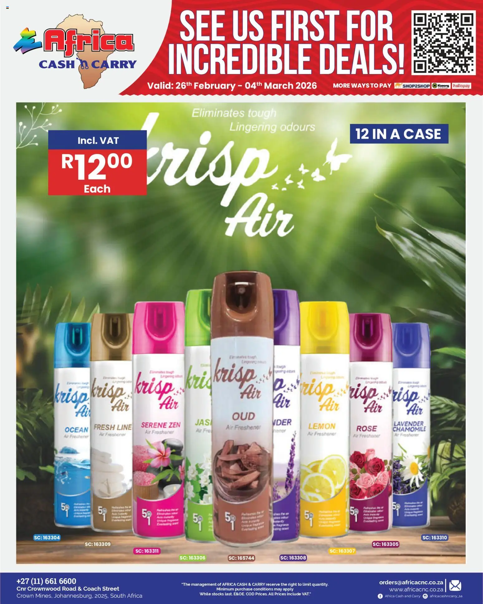 New Africa Cash & Carry catalogue – valid from 26.02.2026 | Page: 42 | Products: Case, Air freshener, Lemon