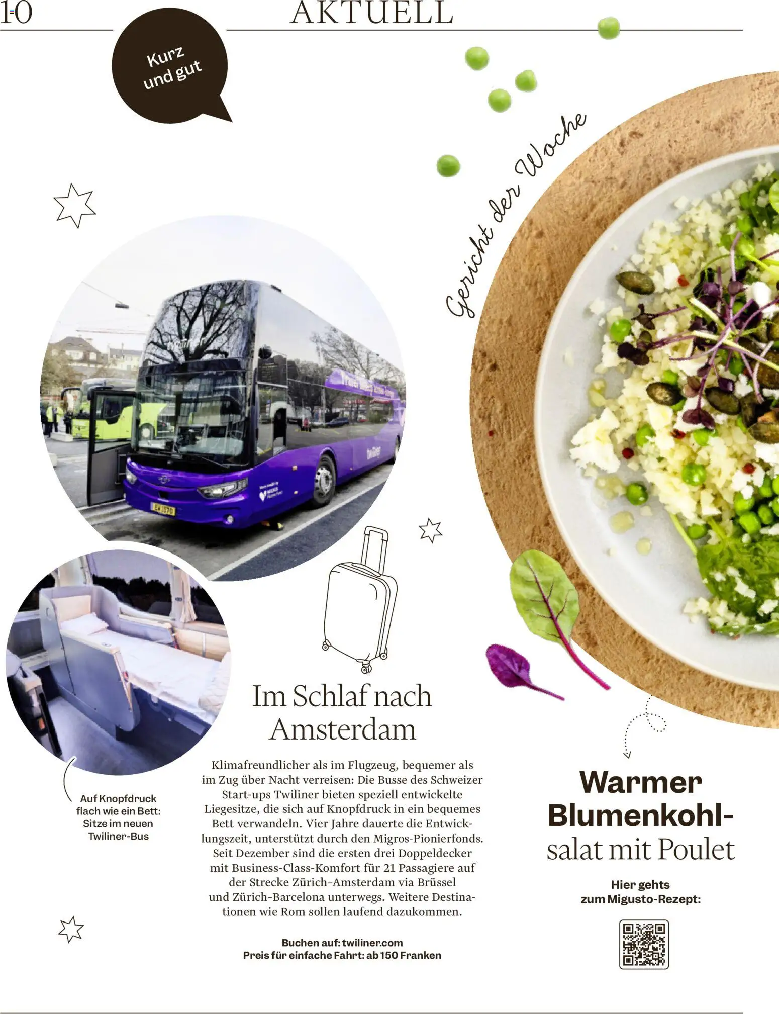Migros - Magazin – gültig ab 05.01.2026 | Seite: 10 | Produkte: Bett, Blumenkohl, Salat