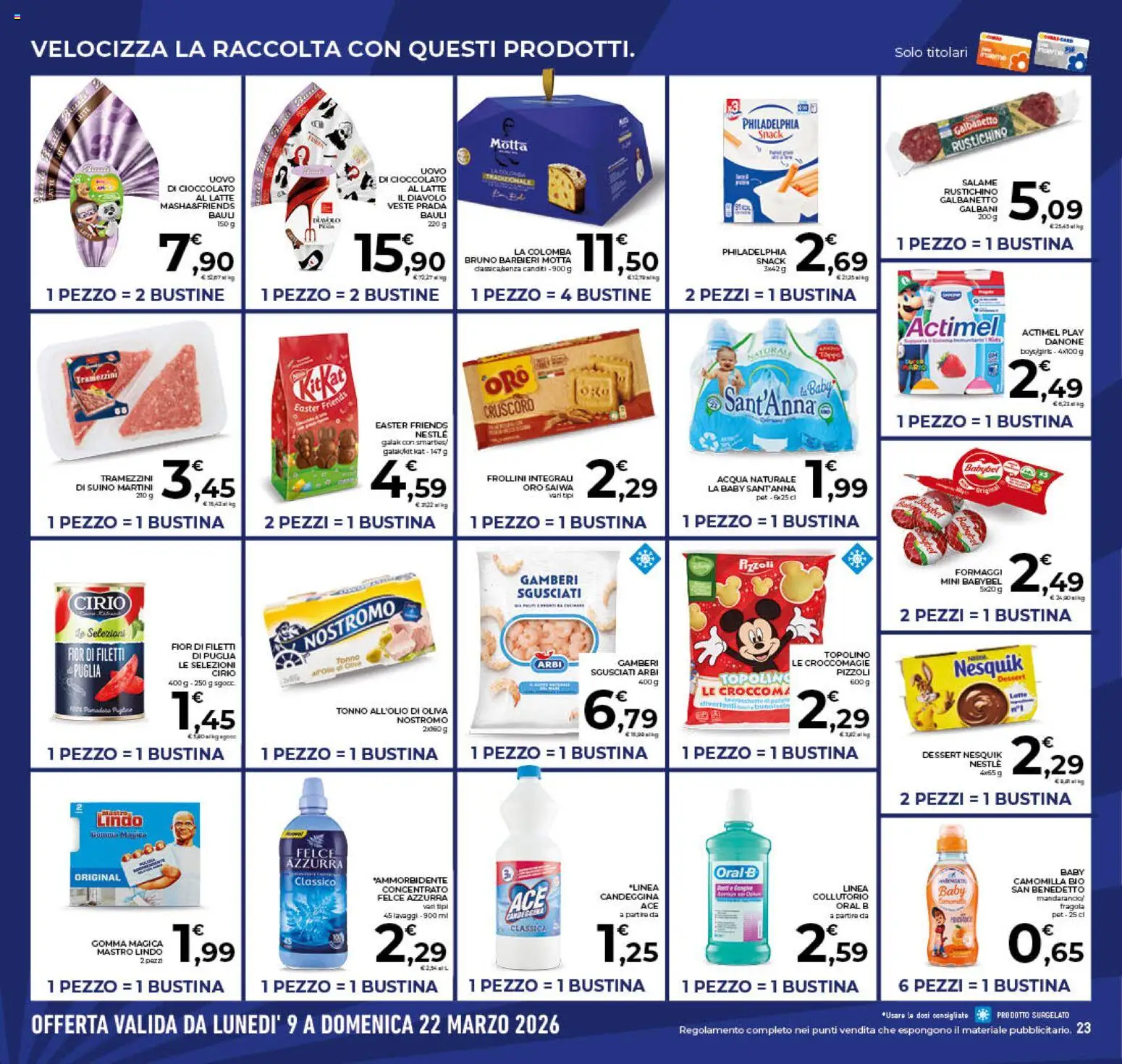 Volantino Conad del 11.03.2026 | Pagina: 23 | Prodotti: Yogurt, Acqua, Latte, Frollini