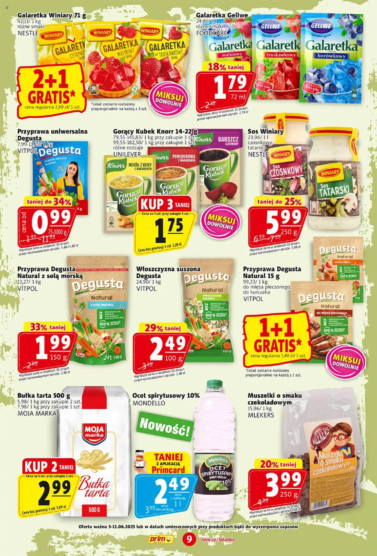 Prim Market Gazetka od 05.06.2025 | Strona: 9 | Produkty: Barszcz, Ocet, Galaretka, Sos