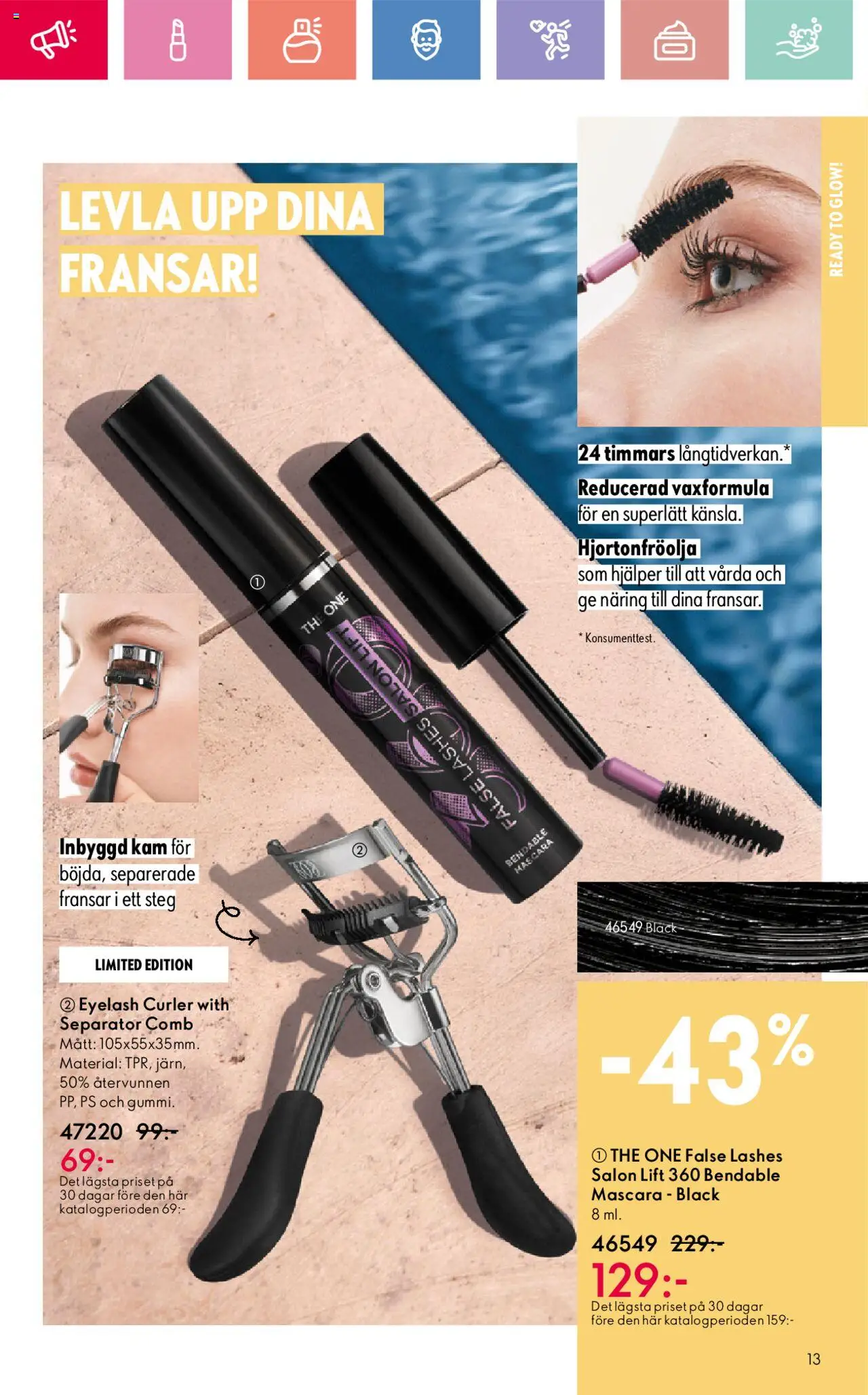 Oriflame reklamblad aktuell från 01.06.2025 | Sida: 13 | Produkter: Mascara, Kam