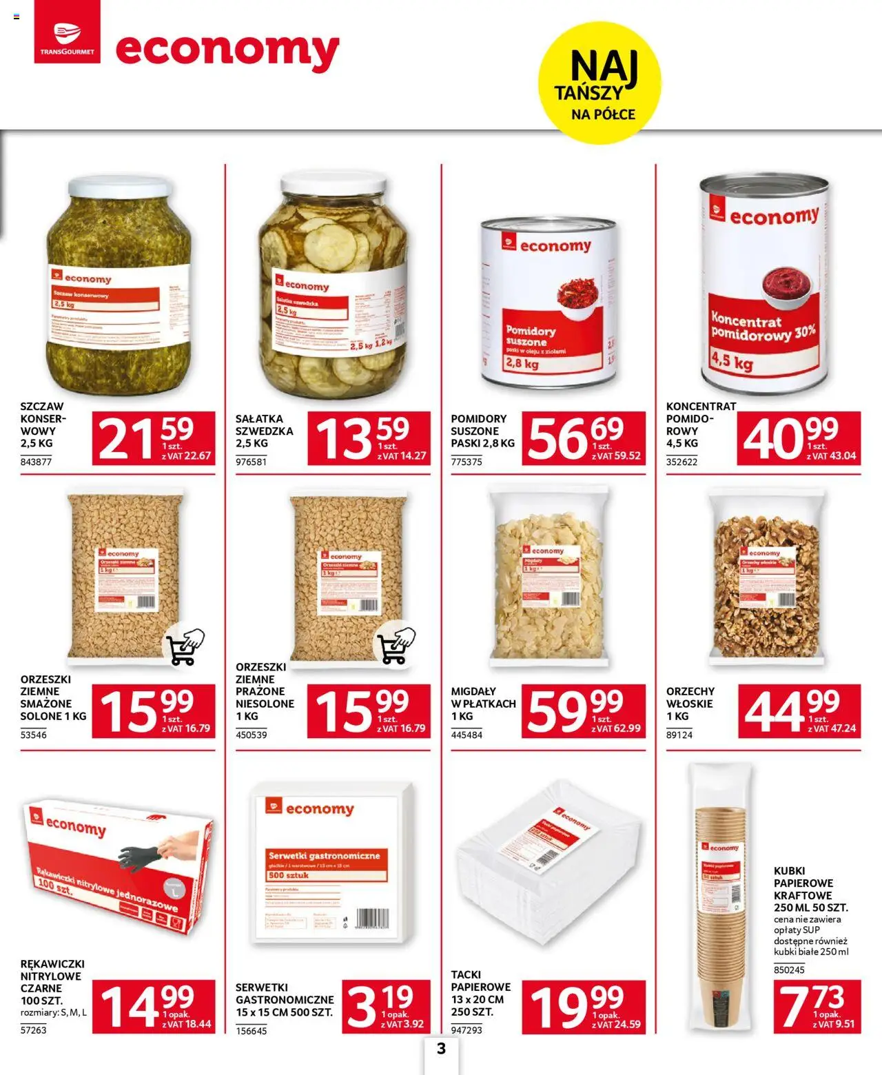 Selgros cash&carry Gazetka - Oferta dla gastronomii od 28.08.2025 | Strona: 3 | Produkty: Orzeszki ziemne, Pomidory, Orzechy, Sałatka