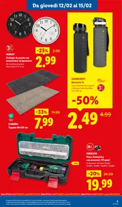 Anteprima del volantino Lidl Mega Affari catalogo valido a partire dal 12.02.2026 | Pagina: 5 | Prodotti: Frutta, Orologio, Termometro, Borraccia