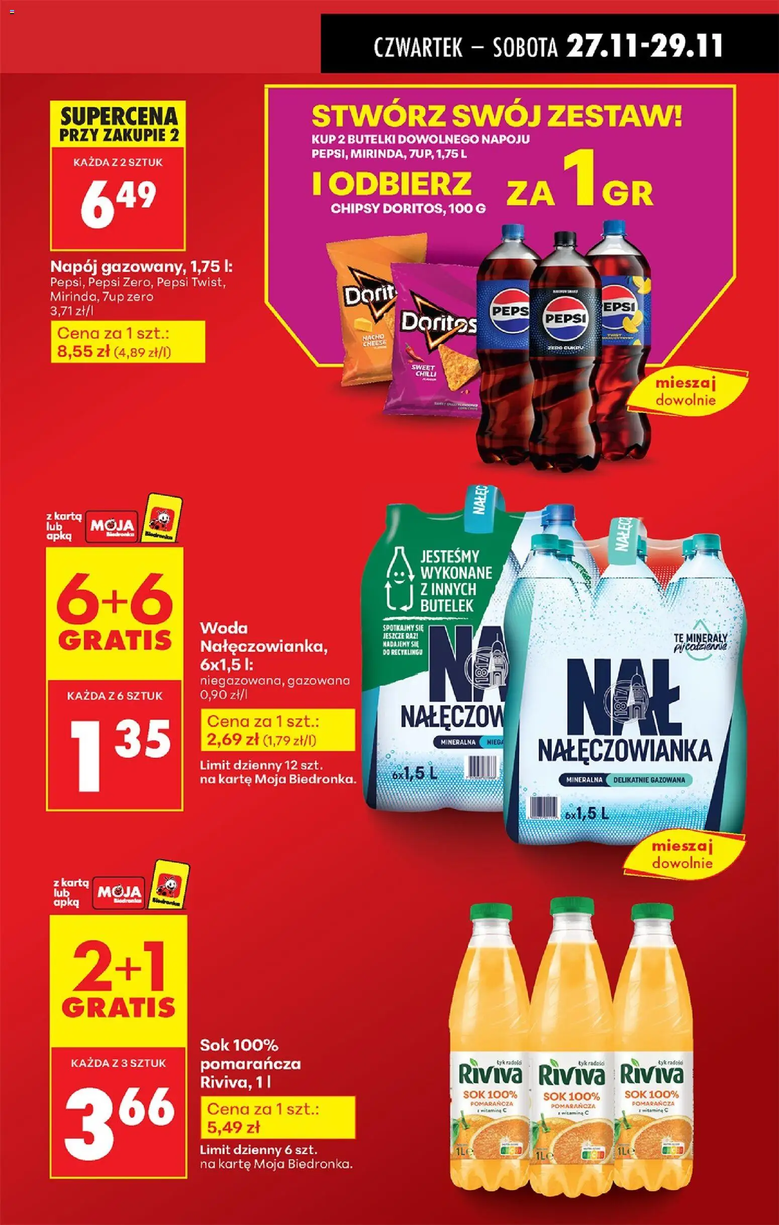 Biedronka Black Friday od 27.11.2025 | Strona: 15 | Produkty: Karta, Doritos, Sok, Woda