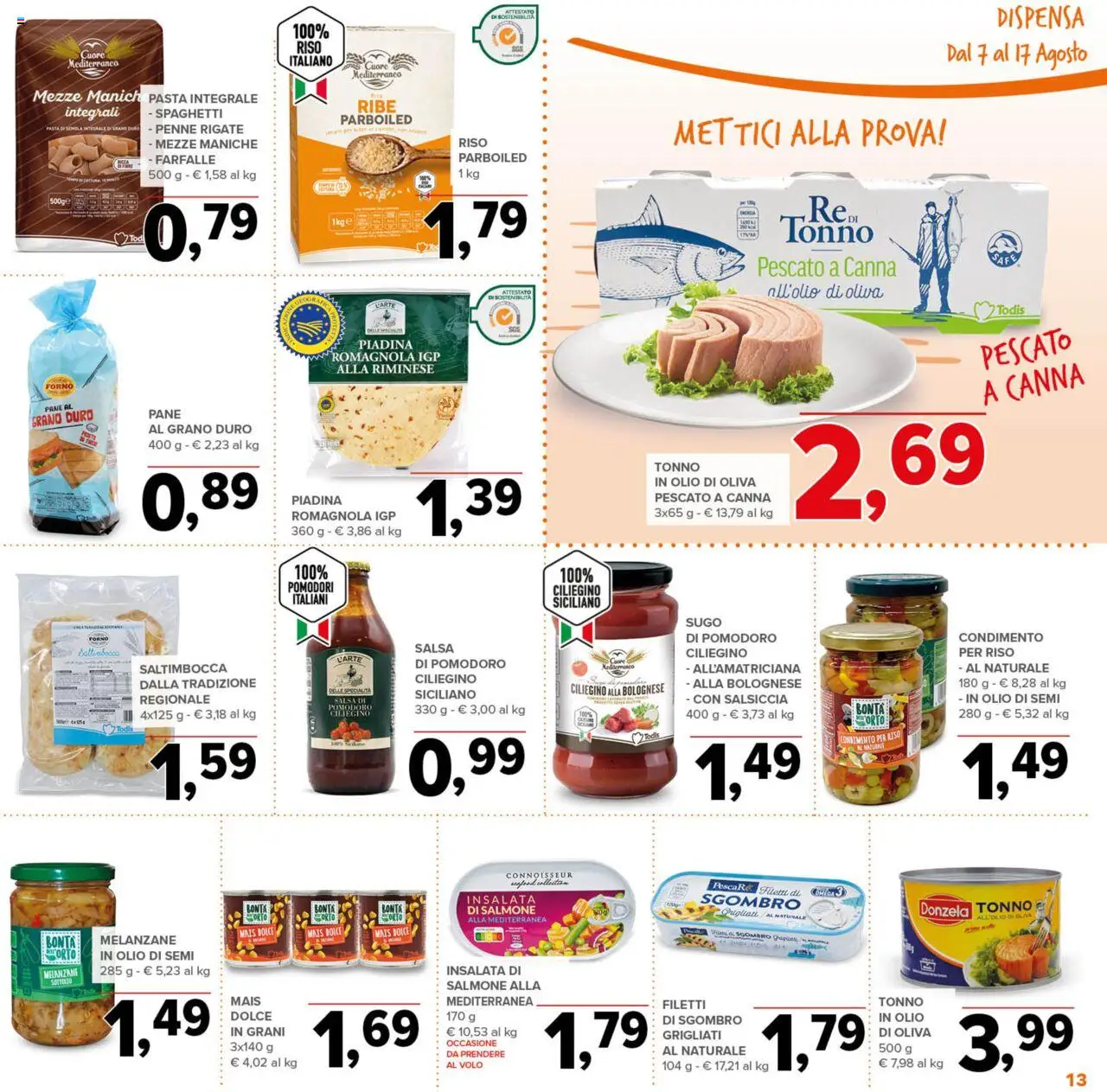 Volantino Todis del 07.08.2025 | Pagina: 13 | Prodotti: Riso, Insalata, Mais, Olio di Oliva