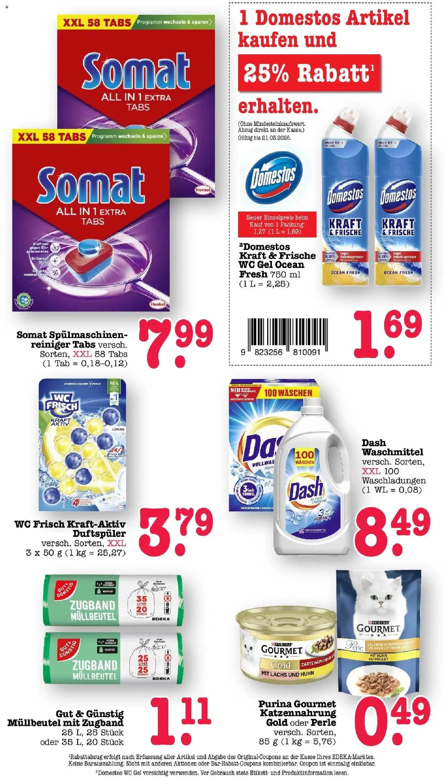 Edeka prospekt Bühlertal	 – gültig ab 16.03.2026 | Seite: 64 | Produkte: Lachs, Waschmittel, Wc frisch, Spülmaschinenreiniger