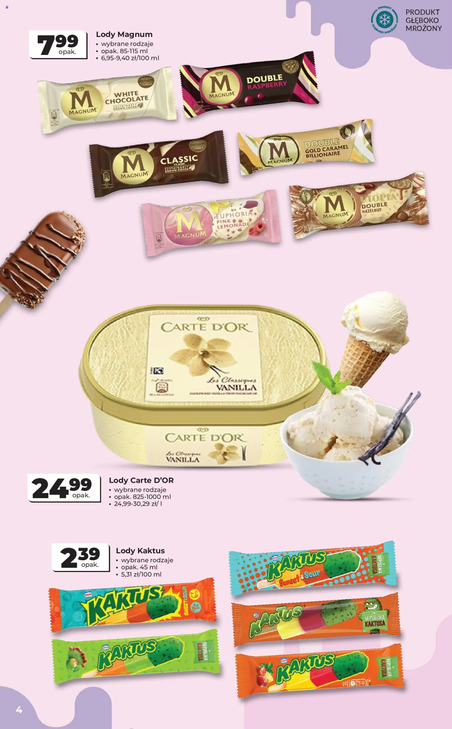 Odido gazetka od 29.04.2026 | Strona: 4 | Produkty: Lody Magnum, Lody Kaktus, Lody