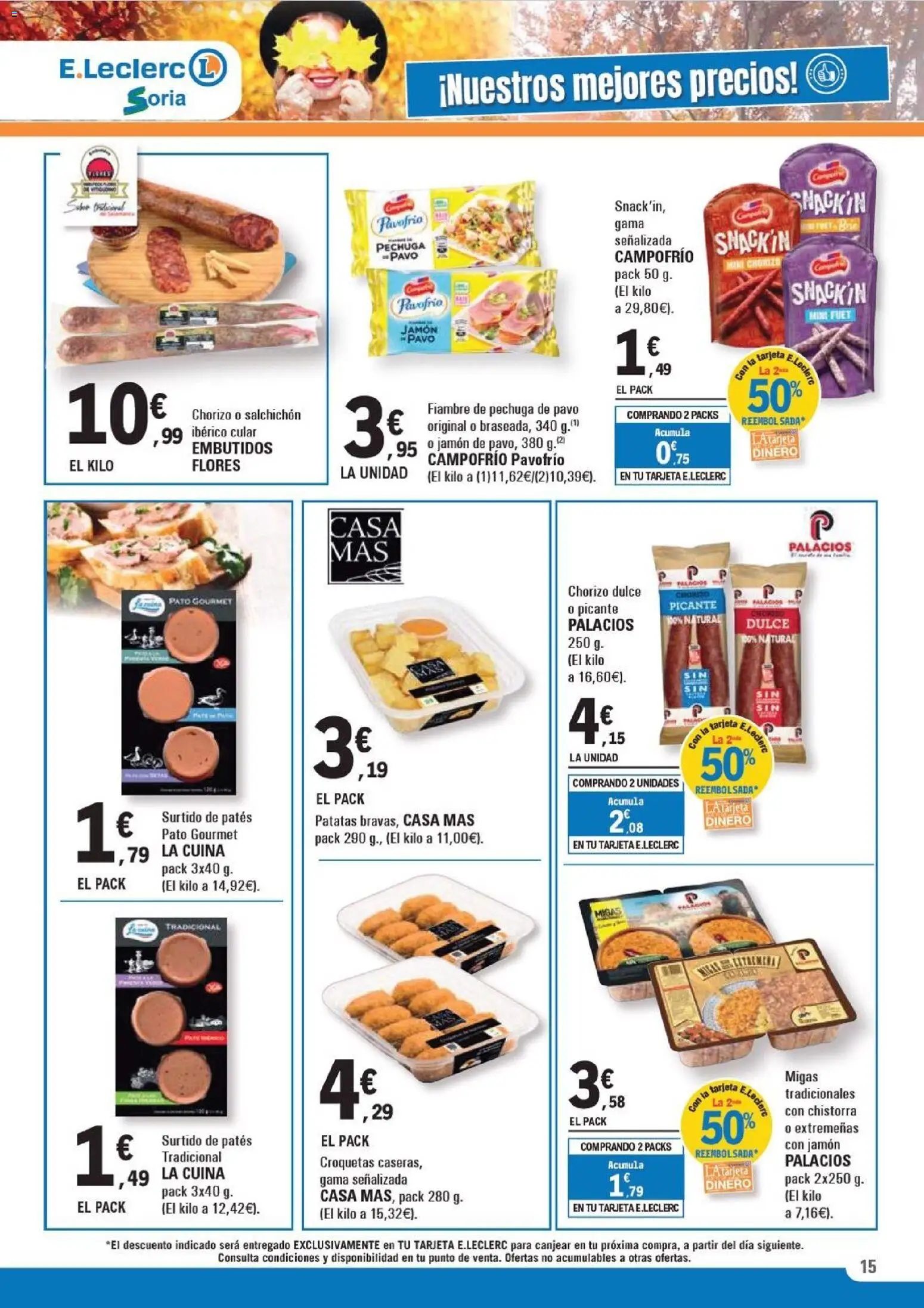 E.Leclerc folleto │ válido desde el 12.11.2025 | Página: 15 | Productos: Jamón, Νυχτικό, Croquetas