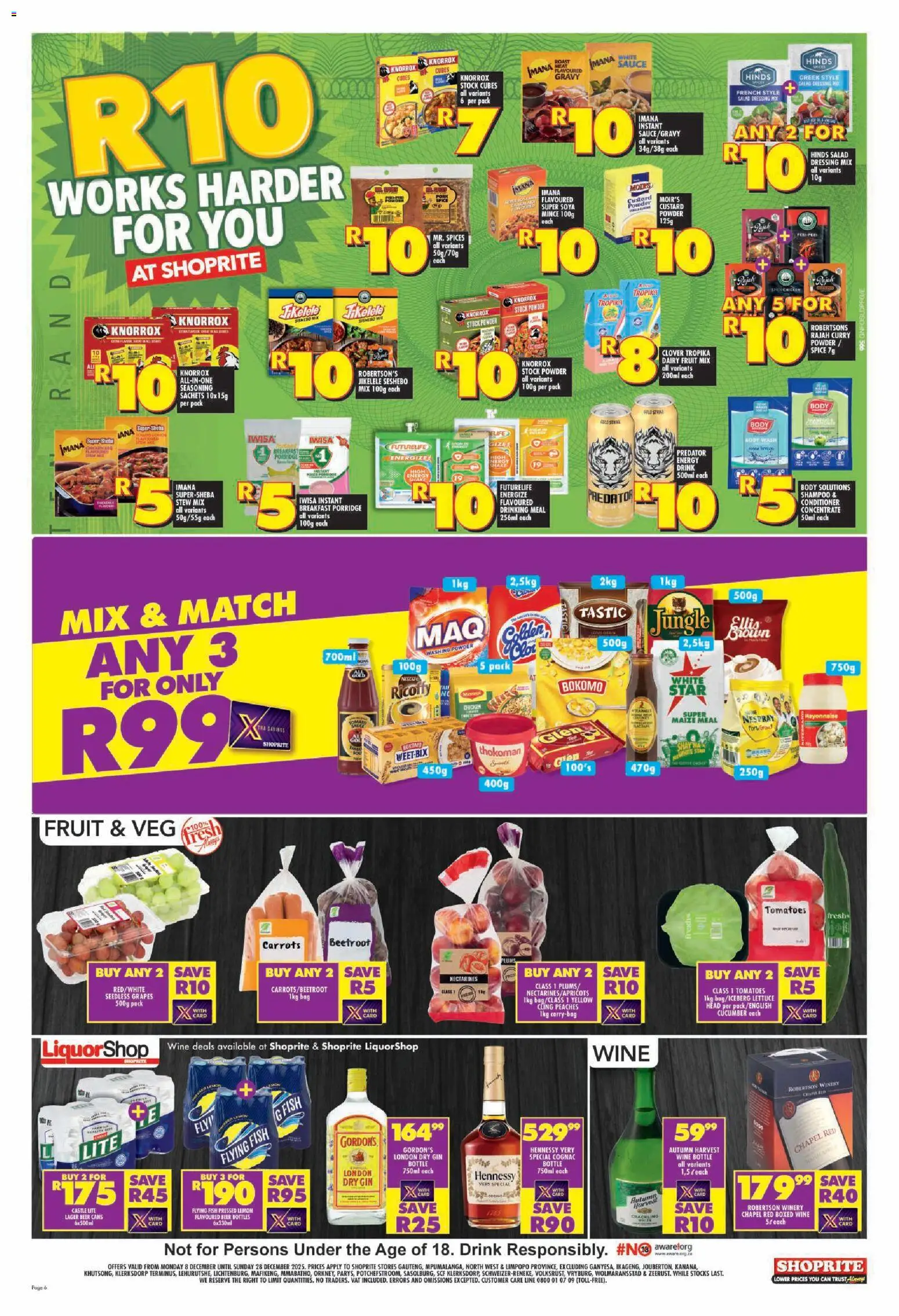 New Shoprite catalogue – valid from 08.12.2025 | Page: 6 | Products: Wine, Conditioner, Spices, Mayonnaise