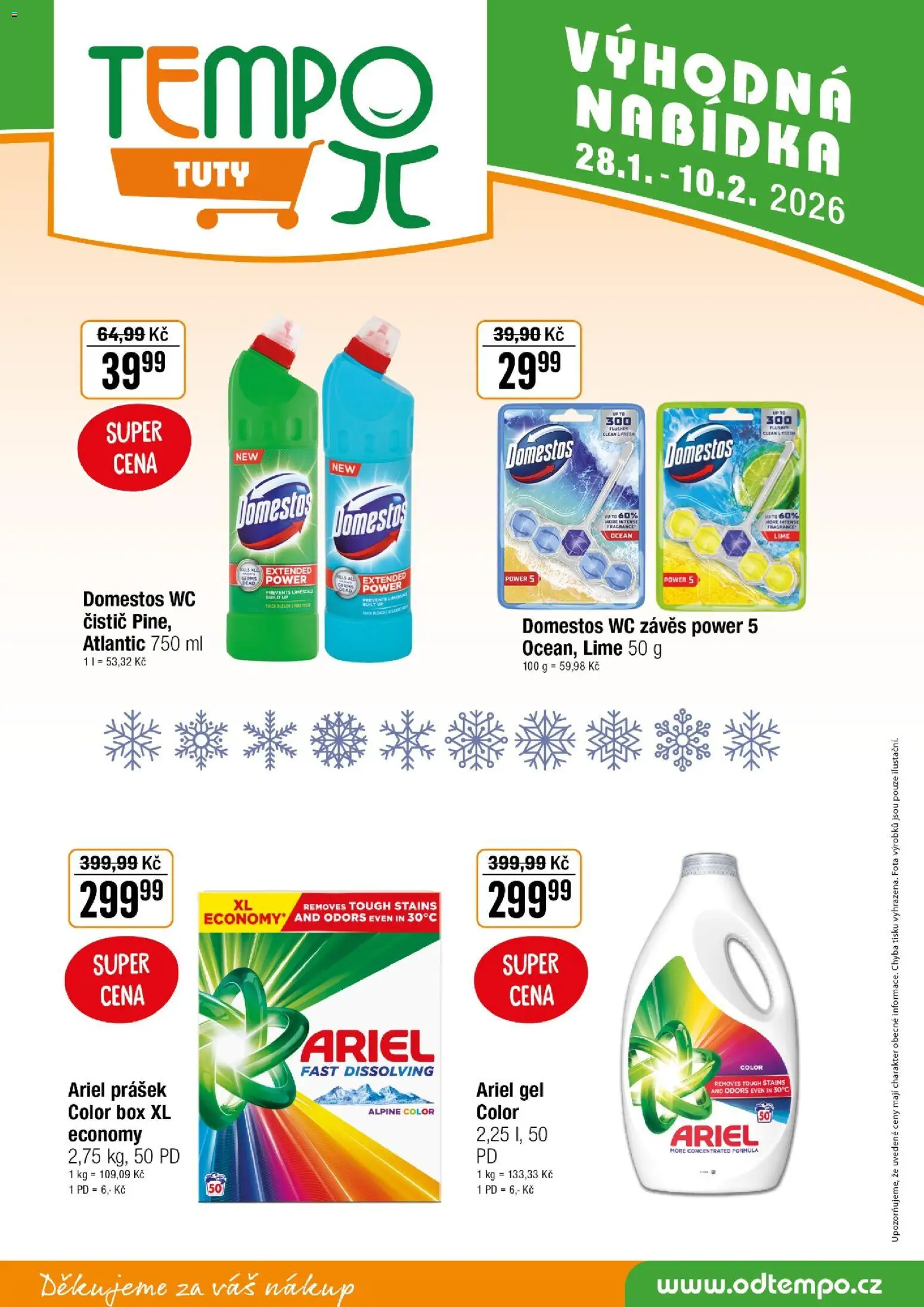 Tempo leták - Tuty od 28.01.2026 | Strana: 17 | Produkty: Závěs, Ariel, Domestos, Wc