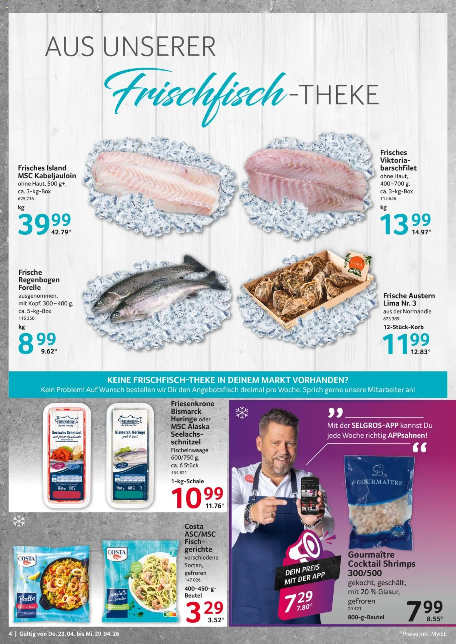 Selgros Prospekt 	 – gültig ab 23.04.2026 | Seite: 4 | Produkte: Schnitzel, Fisch