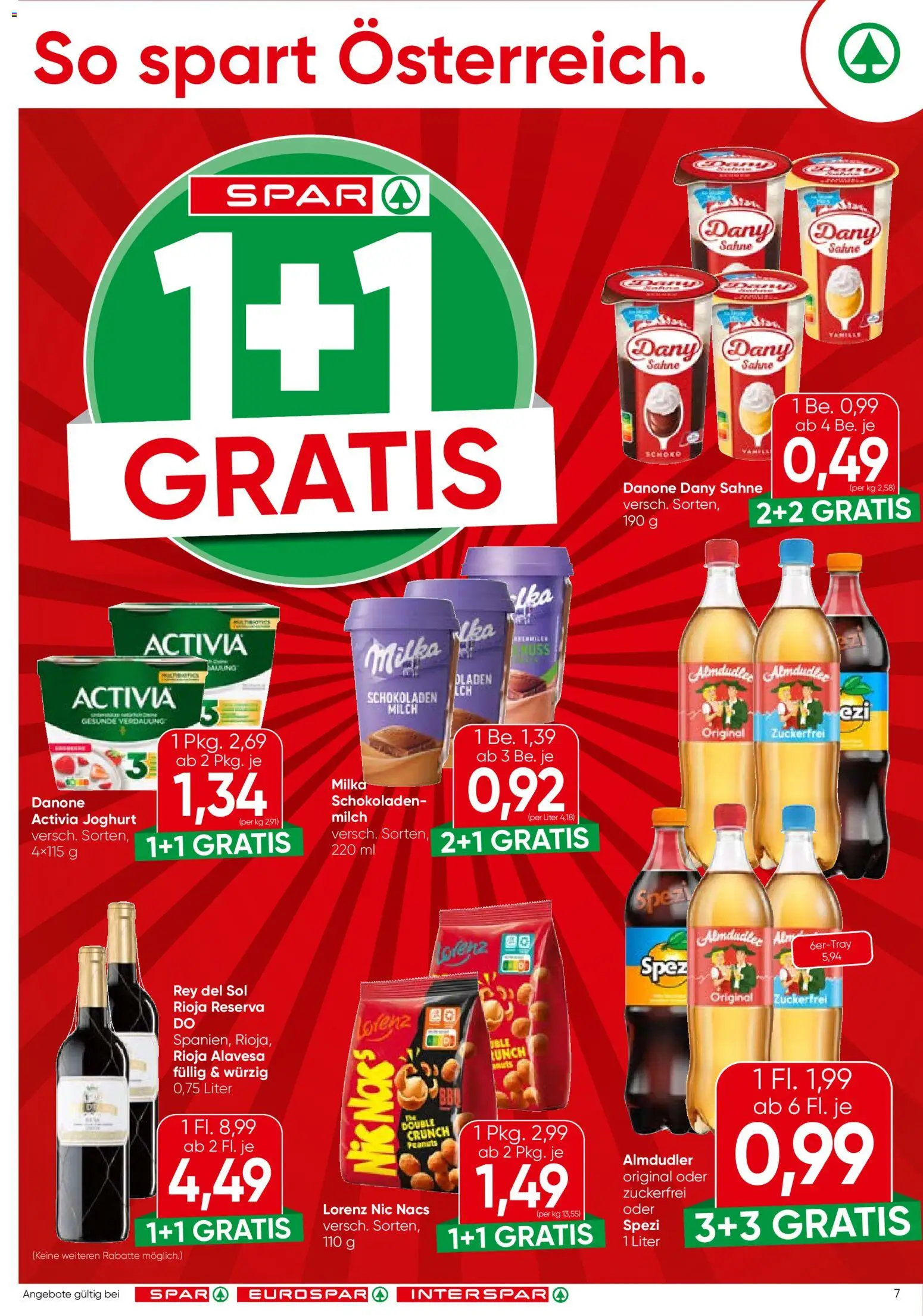 Spar Flugblatt - Niederösterreich gültig ab 30.04.2026 | Seite: 7 | Produkte: Sahne, Milch, Joghurt
