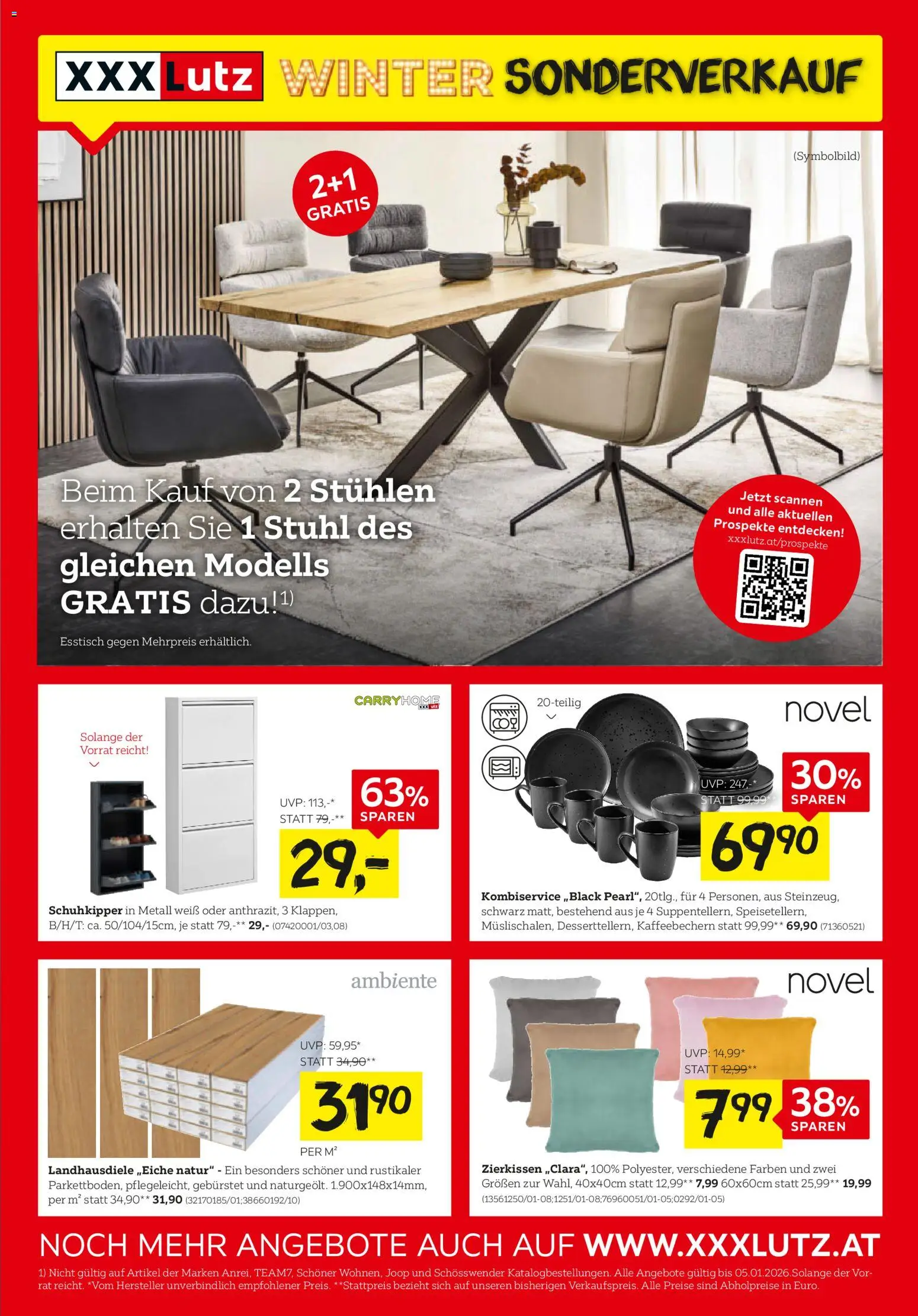 XXXLutz Sonderverkauf gültig ab 29.12.2025 | Seite: 1 | Produkte: Stuhl
