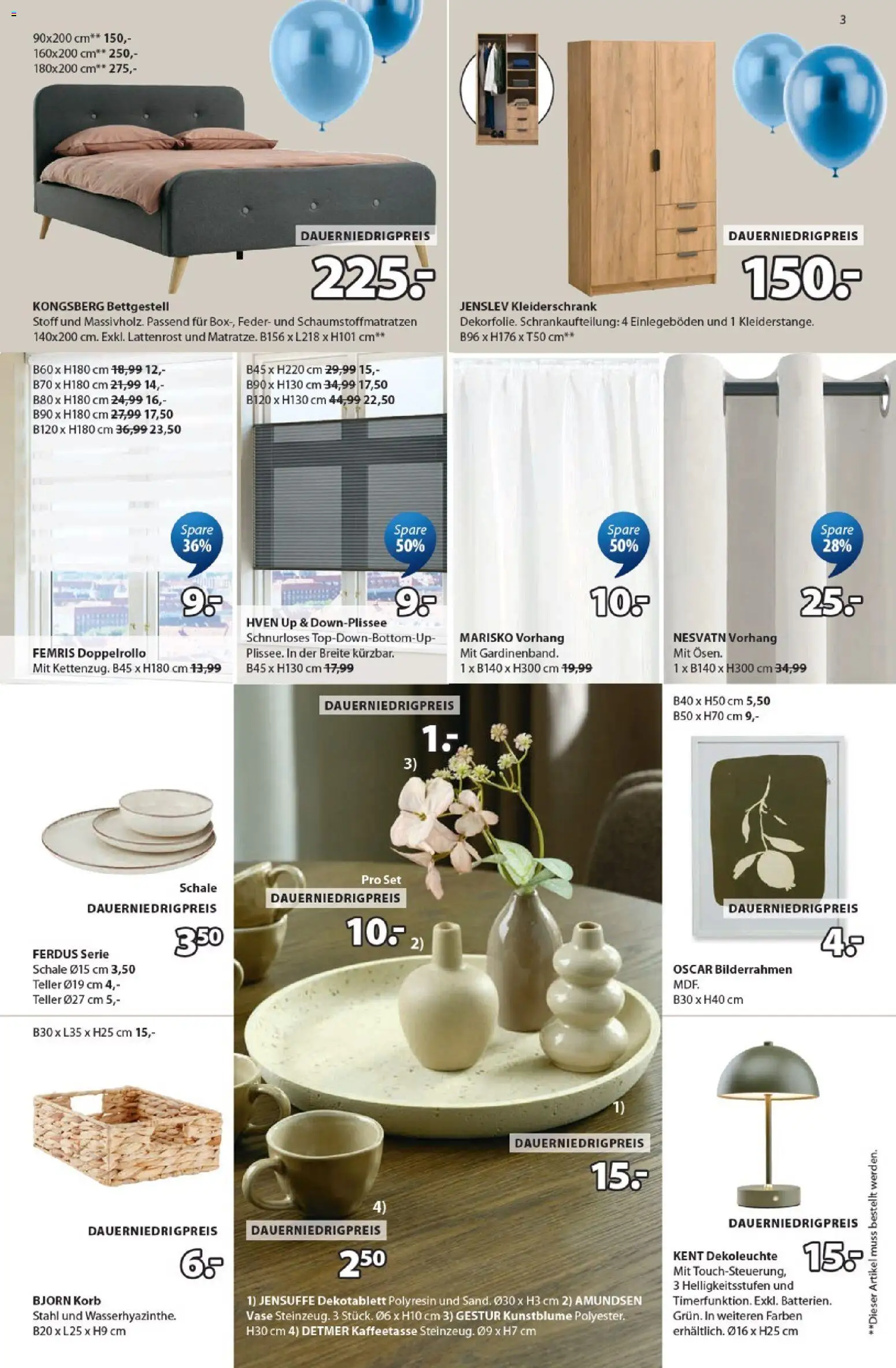 JYSK Aktuelle Prospekt – gültig ab 21.03.2026 | Seite: 3 | Produkte: Lattenrost, Vase, Vorhang, Bilderrahmen