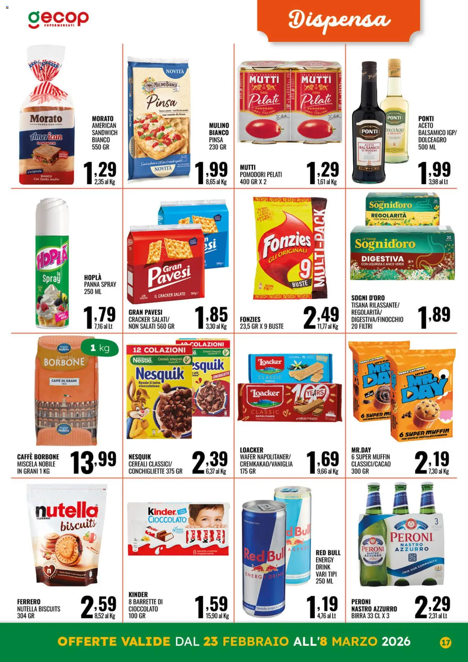Volantino GECOP del 23.02.2026 | Pagina: 17 | Prodotti: Caffè, Cioccolato, Birra, Caffè in grani