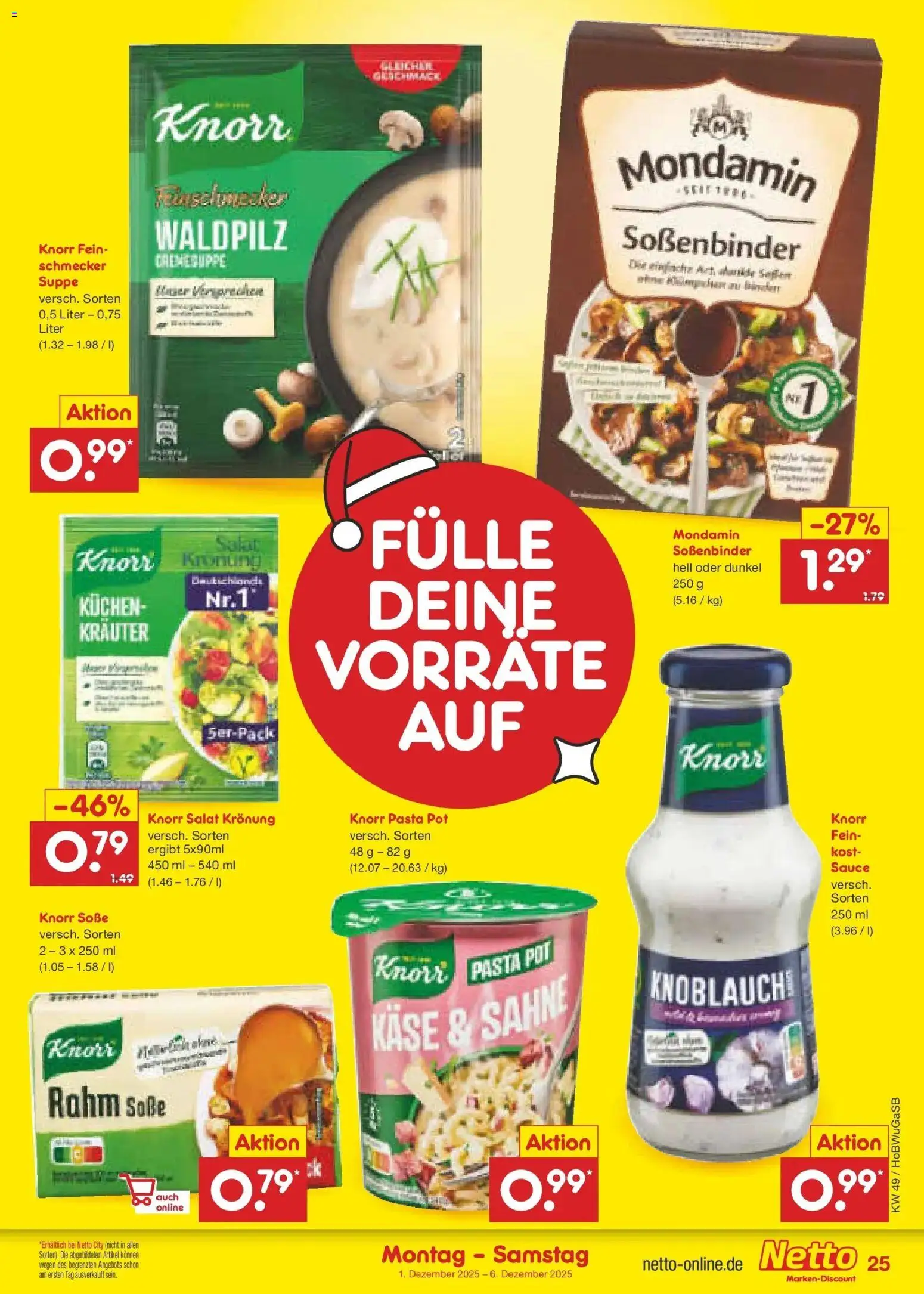 Netto Marken-Discount prospekt Hannover	 – gültig ab 30.11.2025 | Seite: 27 | Produkte: Käse, Knorr, Kuchen, Sahne