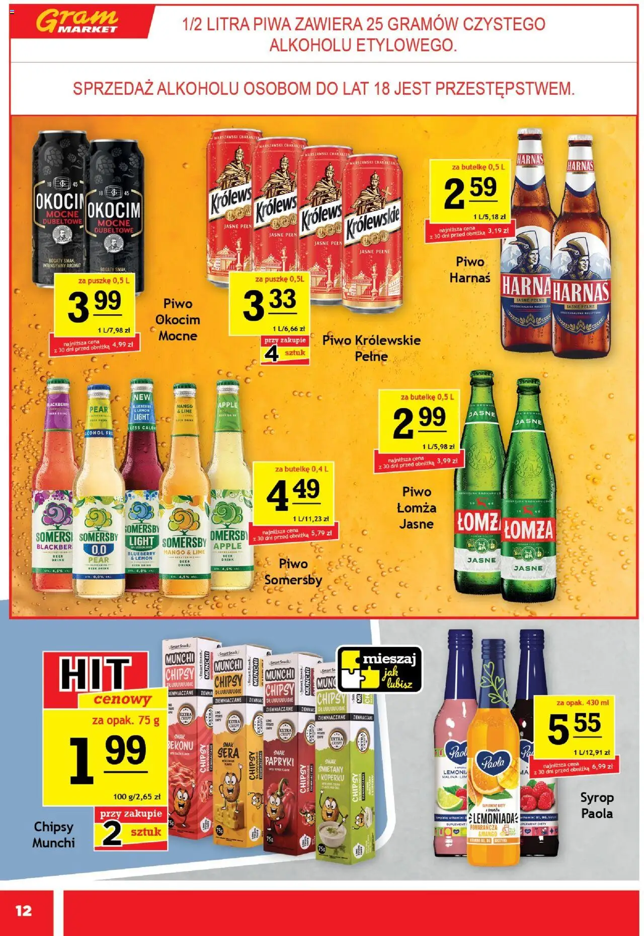 Gram Market Gazetka od 08.10.2025 | Strona: 12 | Produkty: Mango, Syrop, Chipsy, Somersby
