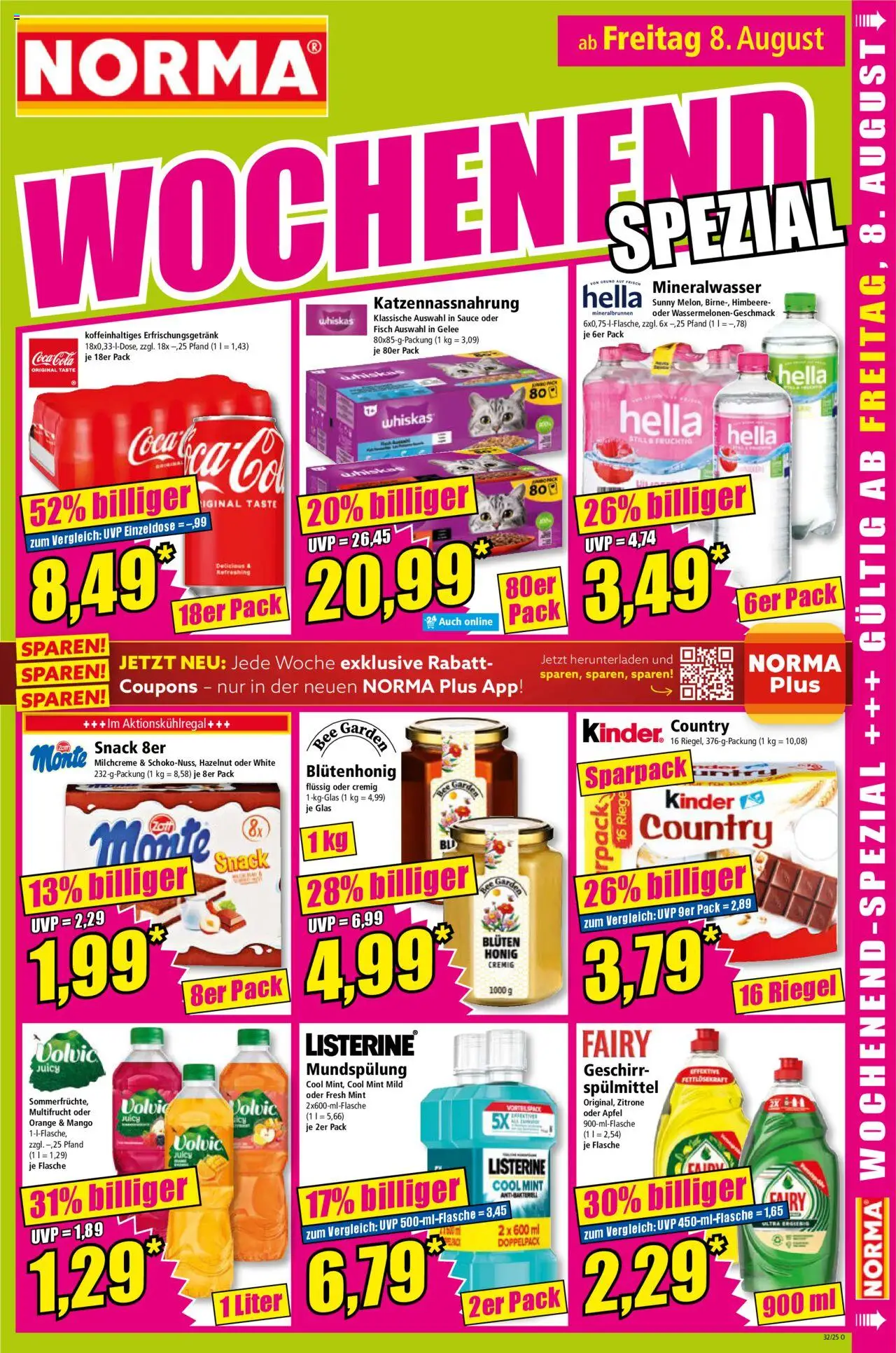 Norma Prospekt 	 - gültig ab dem 04.08.2025 | Seite: 15 | Produkte: Äpfel, Fisch, Hella, Volvic