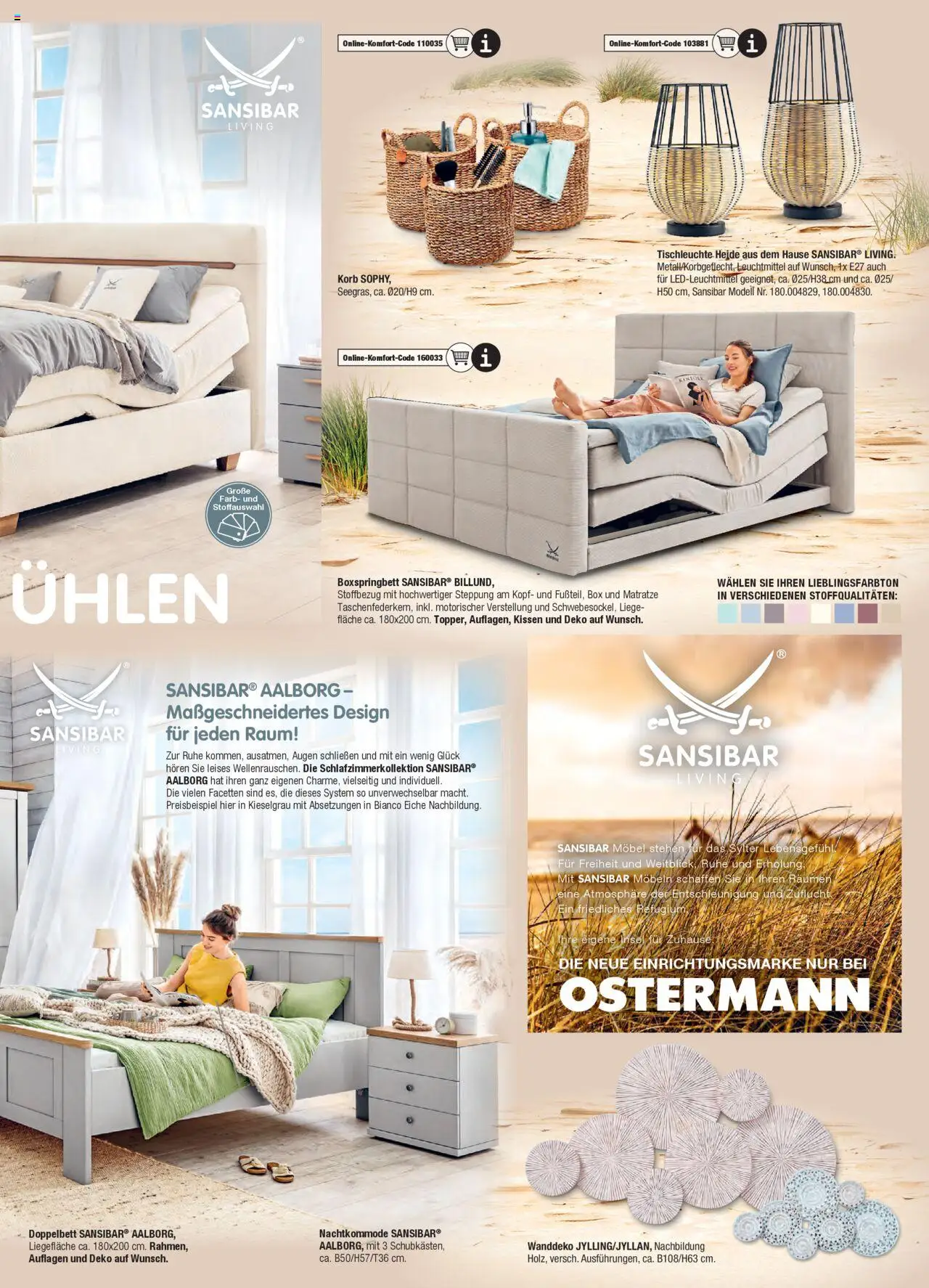 Ostermann Sansibar Living  – gültig ab 01.01.2025 | Seite: 21 | Produkte: Kissen, Boxspringbett, Doppelbett, Liege
