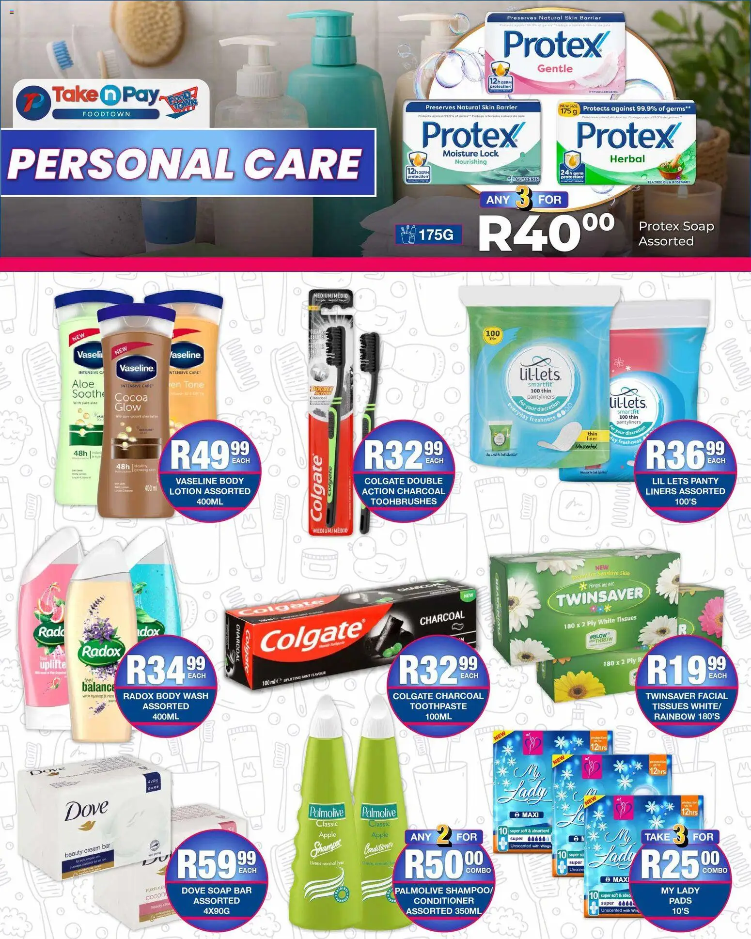 New Take n Pay catalogue – valid from 02.03.2026 | Page: 27 | Products: Pads, Conditioner, Cream, Soap