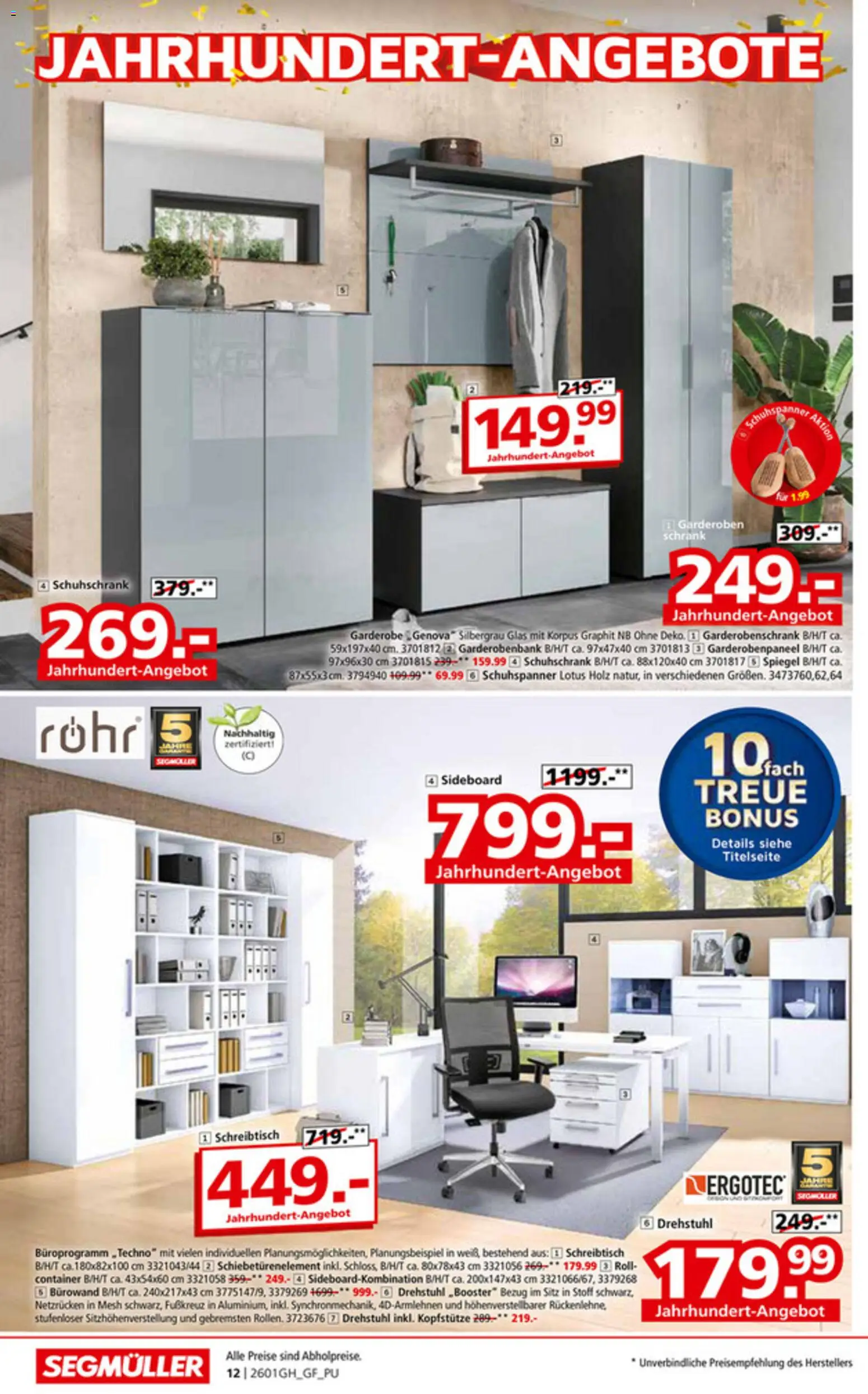 Segmüller 100 Jahre Jubiläums Finale – gültig ab 24.12.2025 | Seite: 22 | Produkte: Sideboard, Schrank, Spiegel, Garderobenschrank