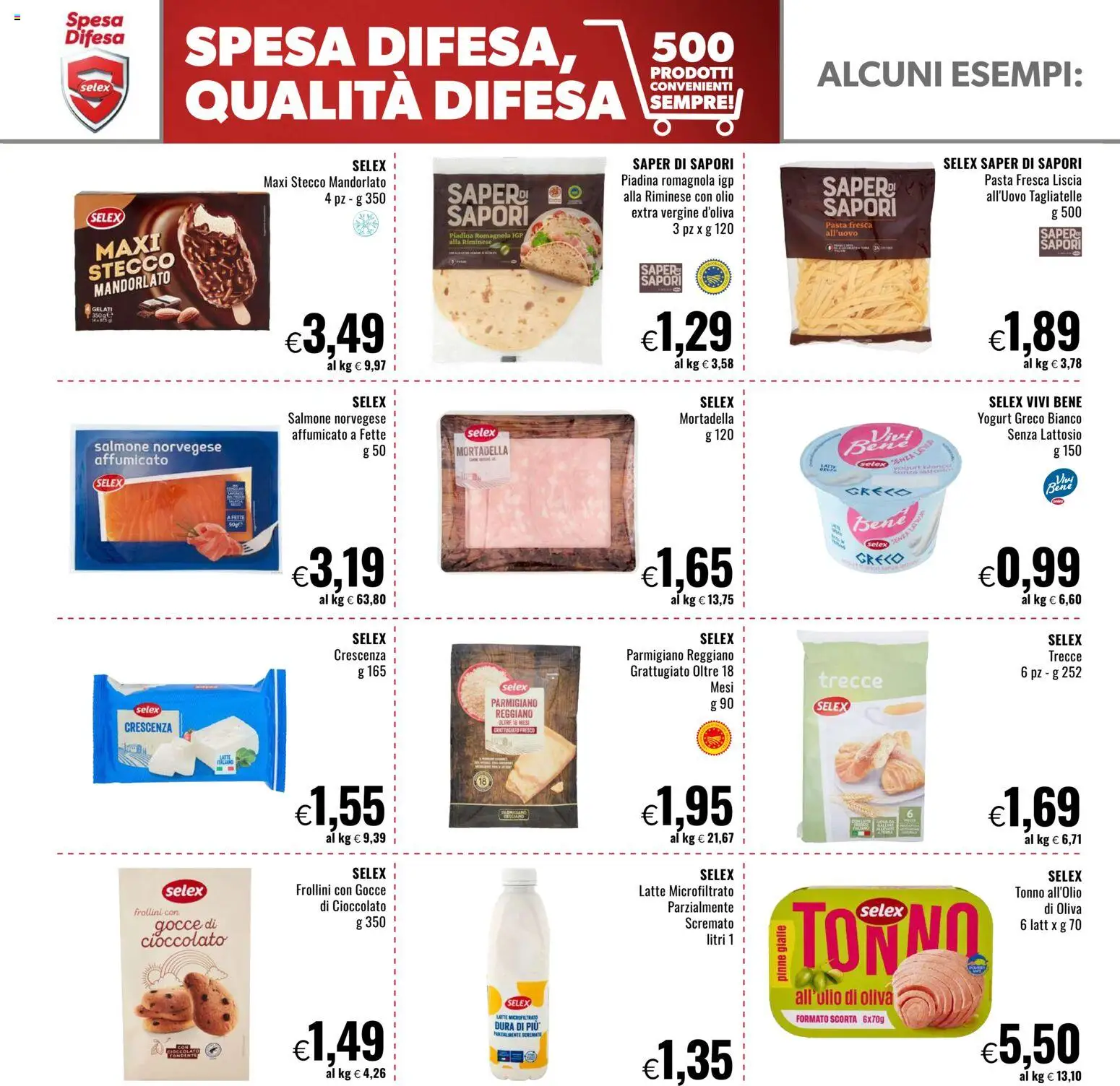 Volantino Famila del 27.11.2025 | Pagina: 26 | Prodotti: Salmone, Latte, Piadina, Frollini