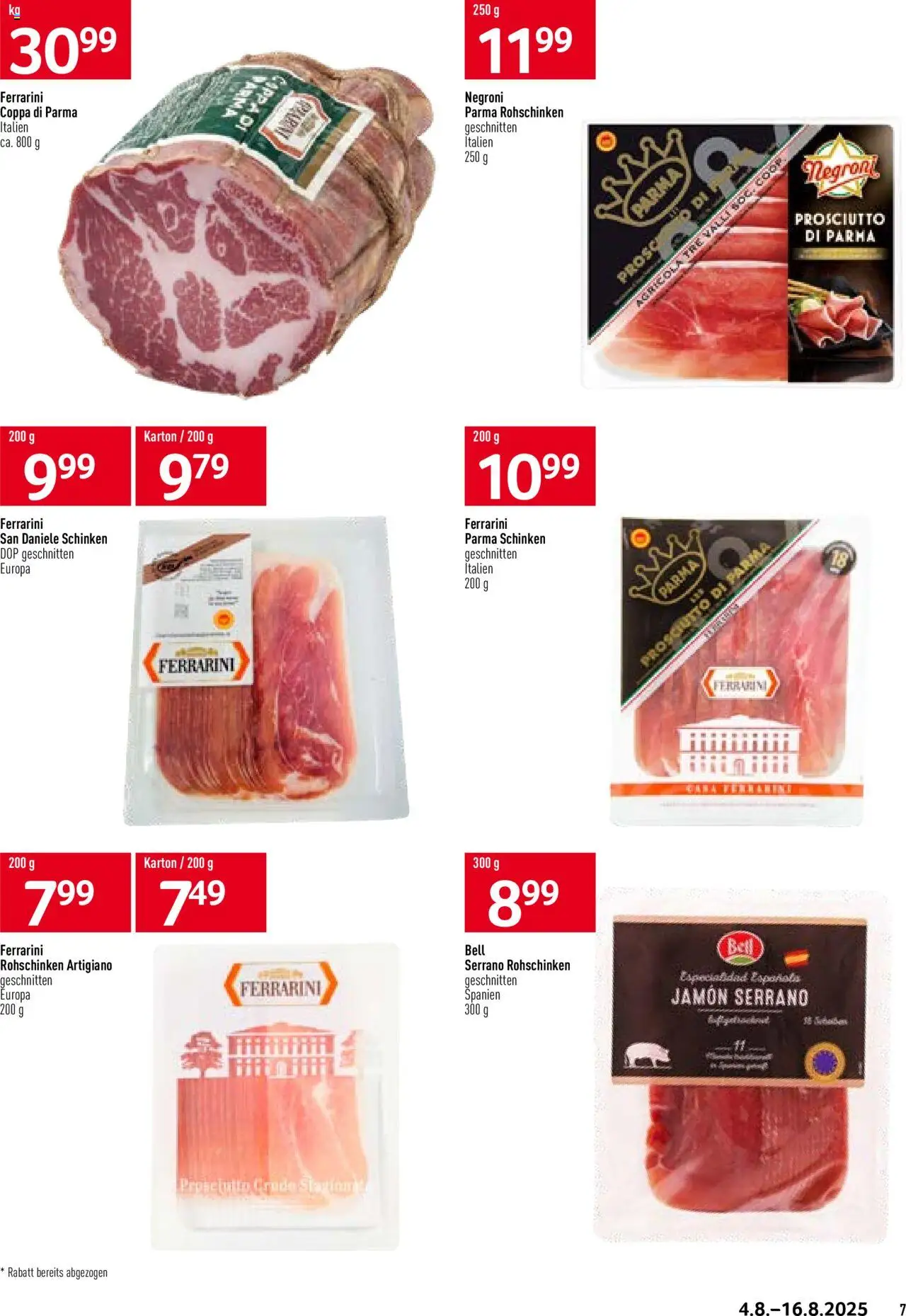 Prodega Aktionen Mediterran ab 04.08.2025 | Seite: 7 | Produkte: Schinken