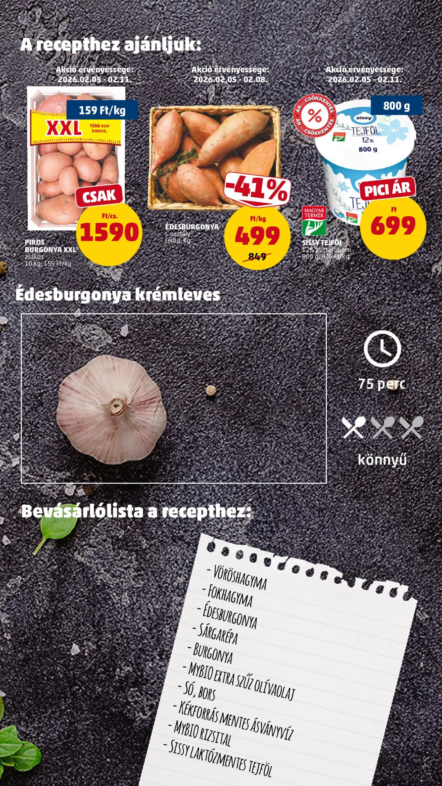 PENNY akciós ujság - amely érvényes a következő dátumtól: 05.02.2026 | Oldal: 7 | Termékek: Vöröshagyma, Extra szűz olivaolaj, Ásványvíz, Tejföl