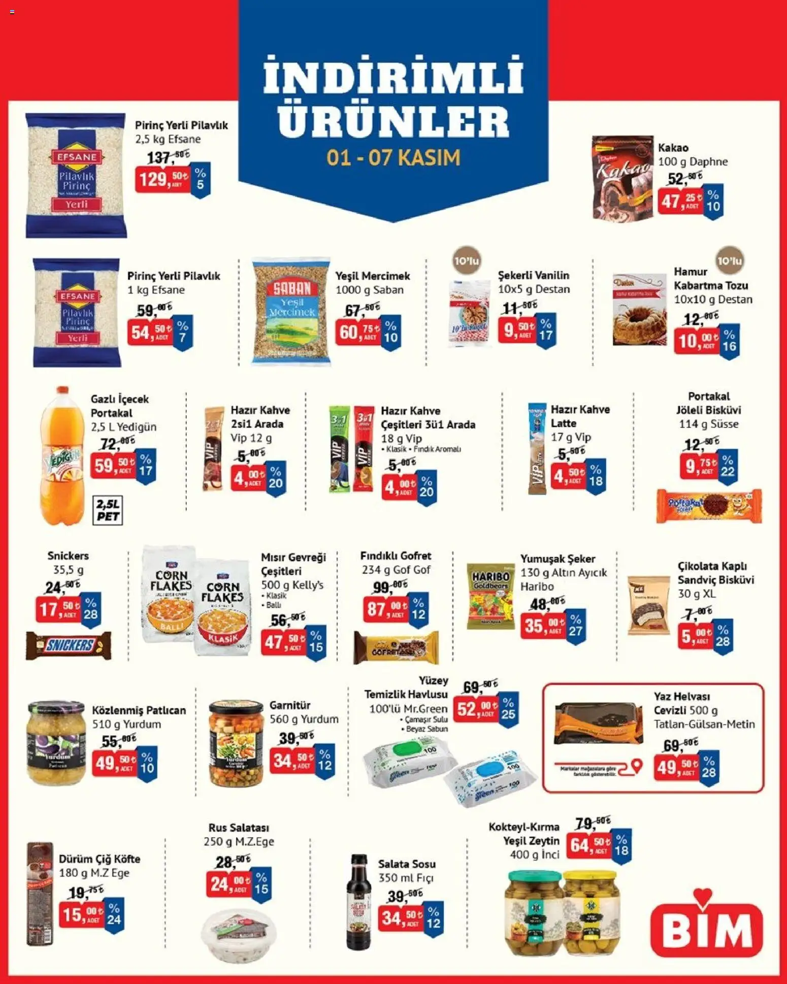 BİM İndirimli Ürünler - 01.11.2025 tarihinden itibaren geçerlidir | Sayfa: 1 | Ürünler: Çikolata, Fındık, Mısır gevreği, Bisküvi