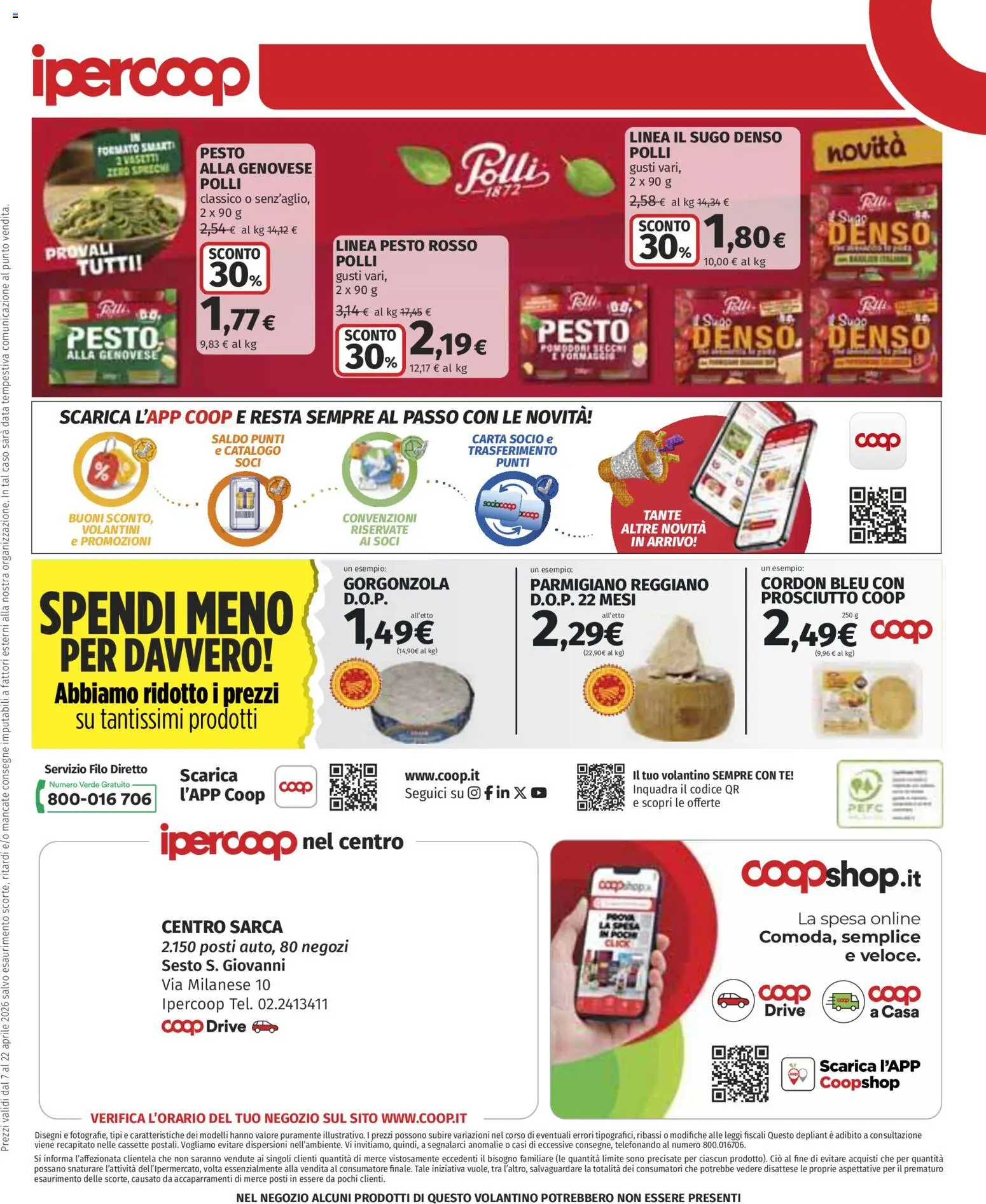 Volantino Ipercoop del 07.04.2026 | Pagina: 33 | Prodotti: Tè, Prosciutto, Data, Gorgonzola