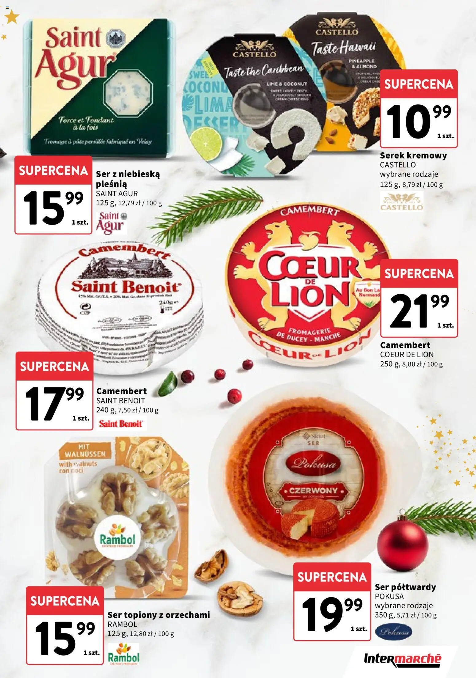 Intermarche Gazetka - Świąteczne Delikatesy od 04.12.2025 | Strona: 5 | Produkty: Ser topiony, Serek, Camembert, Ser